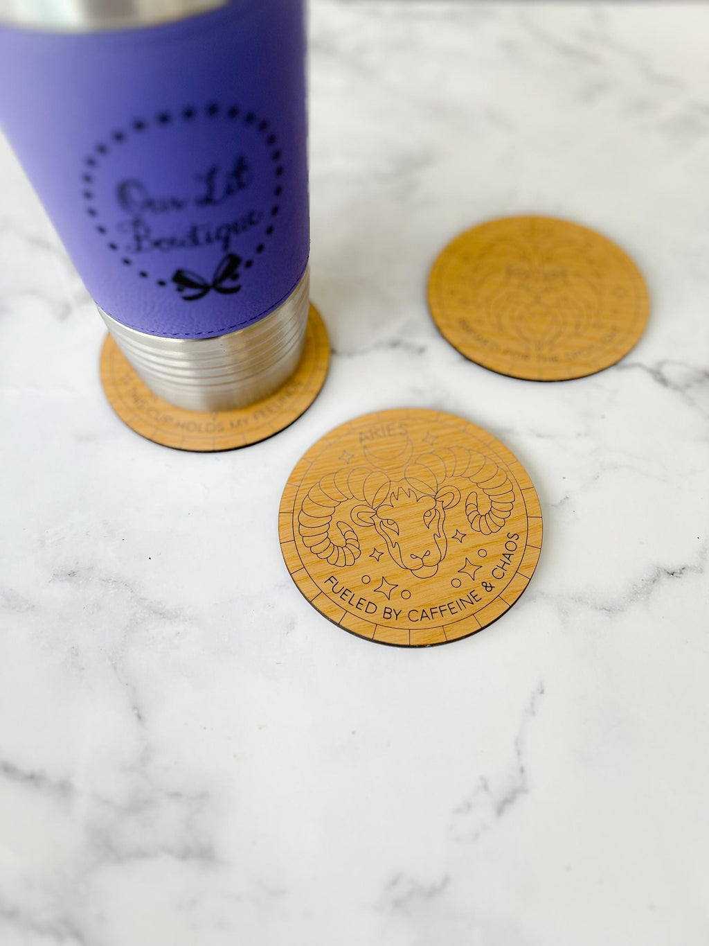 Zodiac Coasters - Custom Coasters - Personalized Gifts Coaster Set - New Home Gift - Housewarming Gifts - Newly Wed Gift - Anniversary Gift