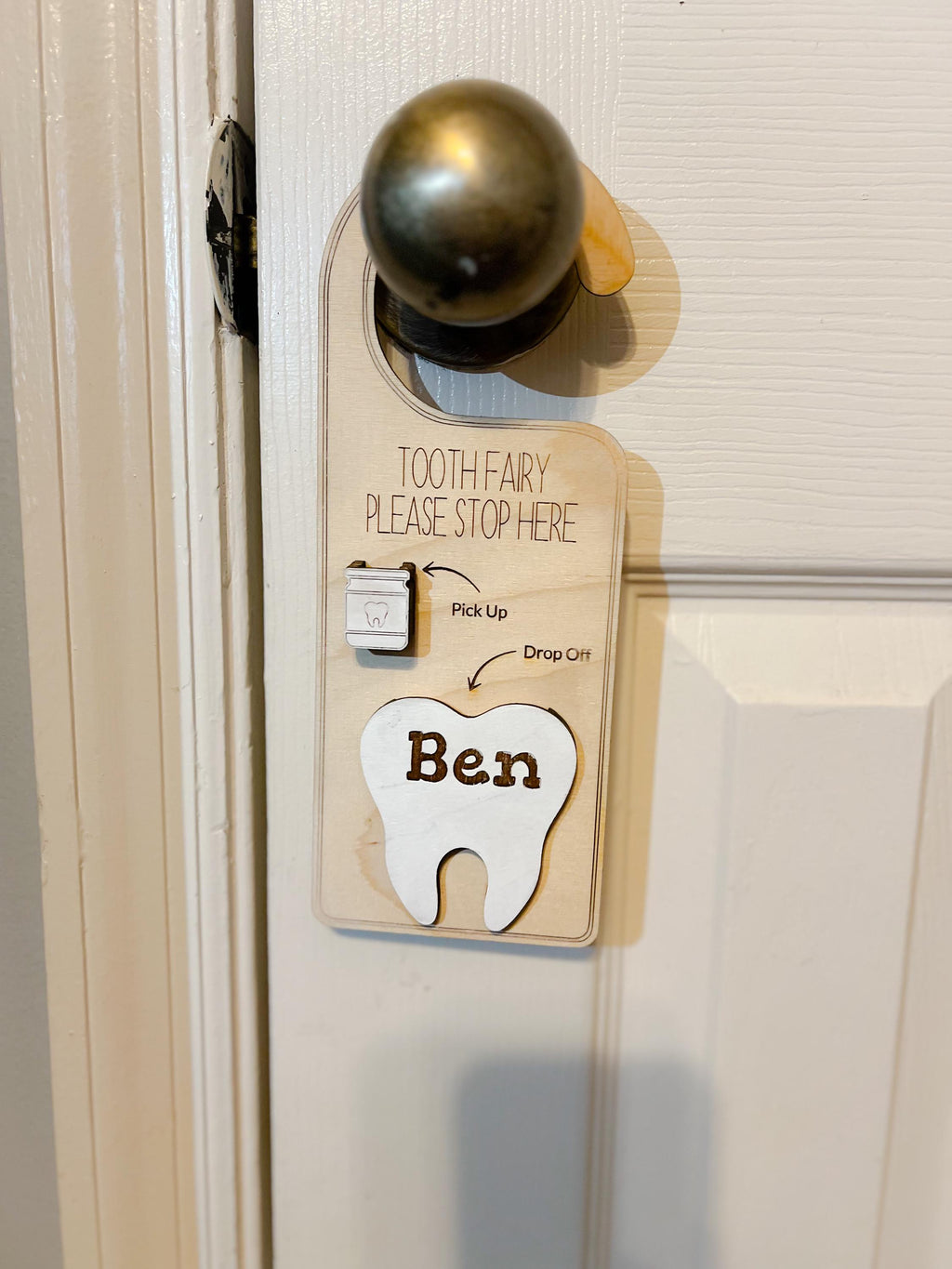 Tooth Fairy Door Hanger - Personalized Tooth Door Hanger - Tooth Fairy Sign - Tooth Fairy Holder