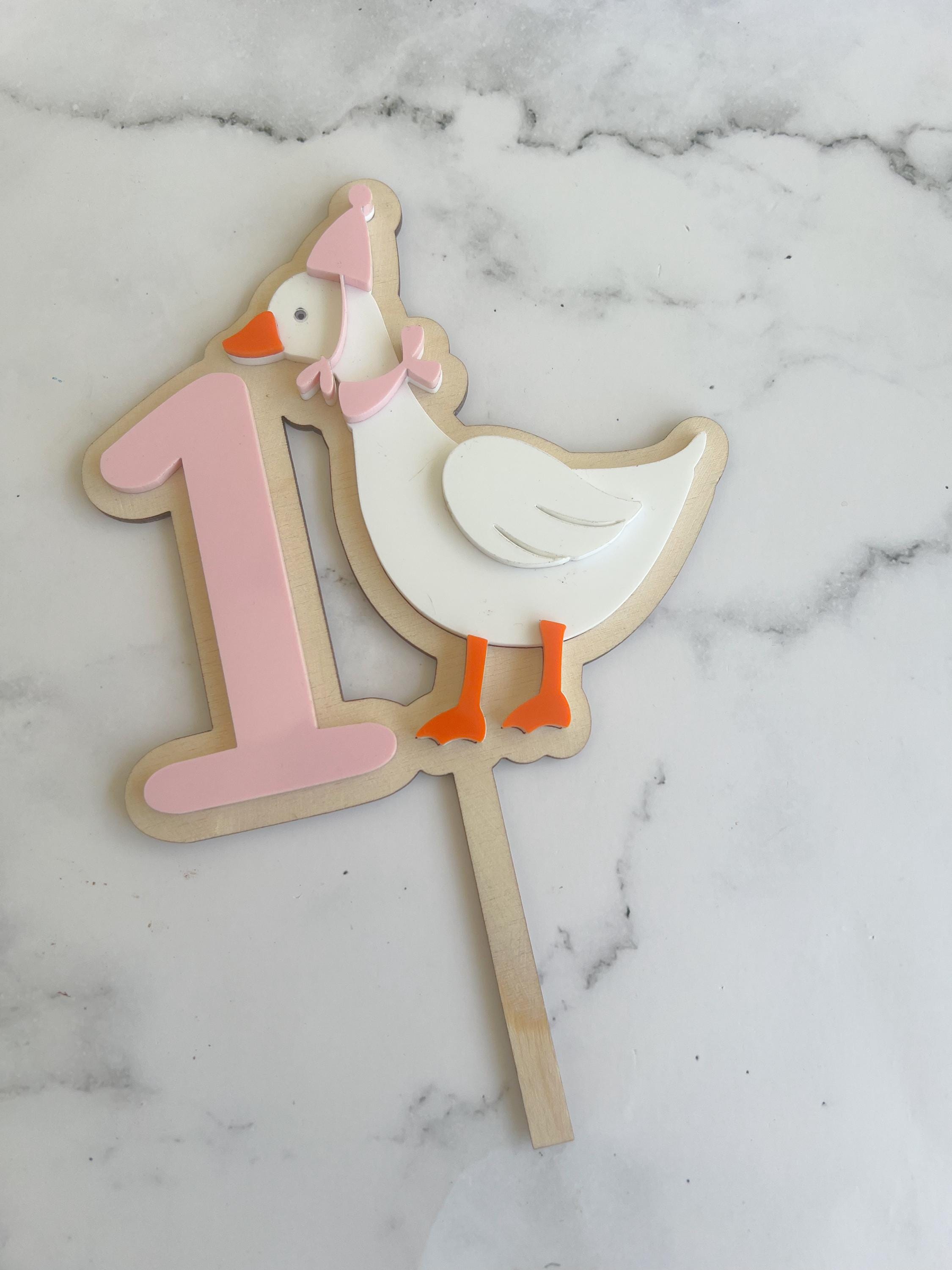 Goose Cake Topper - Kids Birthday Cake Topper - Birthday Goose Cake Topper - 1st birthday