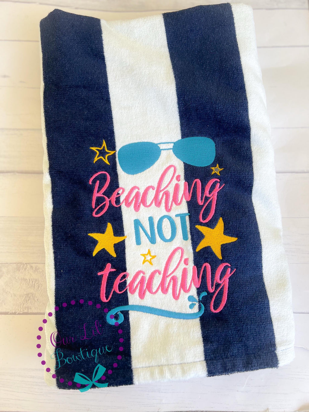 Personalized Teacher Beach Towel: Cotton Terry, 60x30