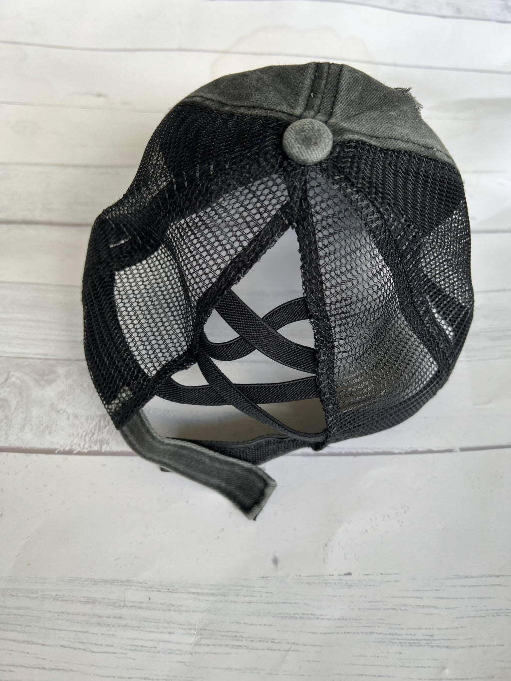 Flag Monogram Baseball Hat: Personalized Women's Ponytail Cap