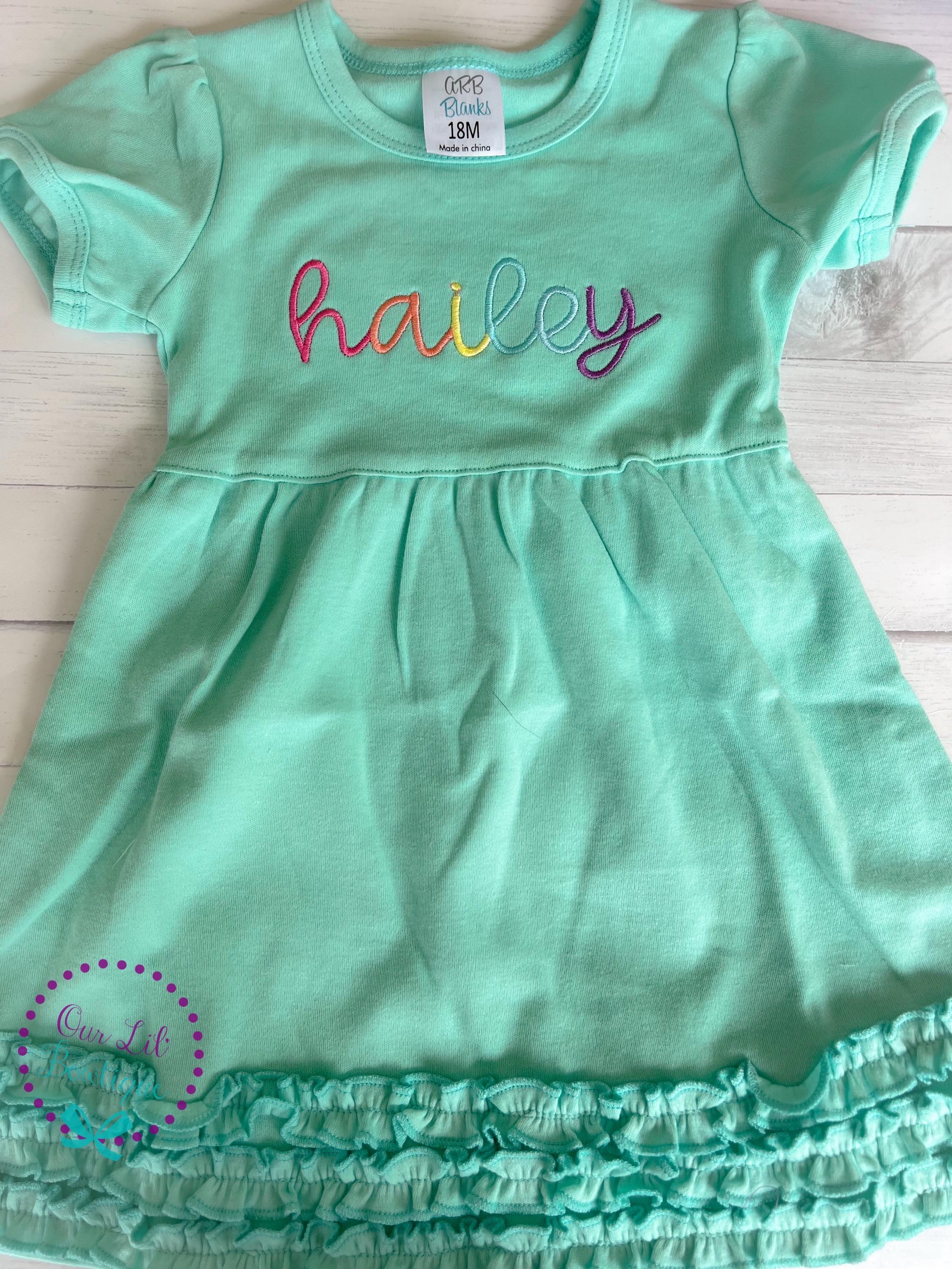 Personalized Girls Dress - Name Dress - Girls Name Dress - Colorful Name Dress - Rainbow Name - Kids Name Dress - Kids Gift - Personalized