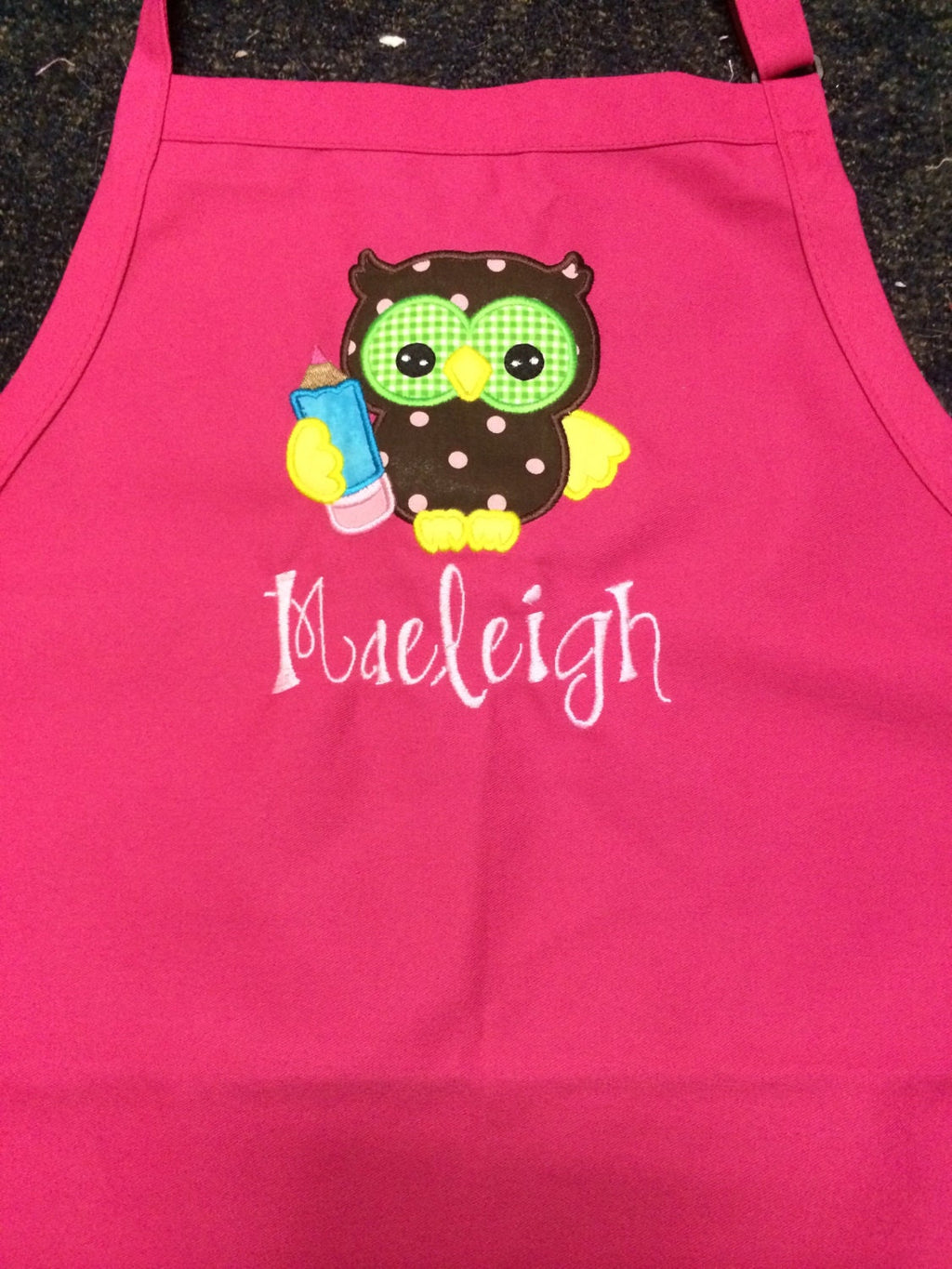 Personalized Owl Birthday Apron - Teacher or Toddler Gift