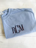 Two-Tone Monogram Comfort Colors T-Shirt - Personalized Cotton Tee - Monogram Tee