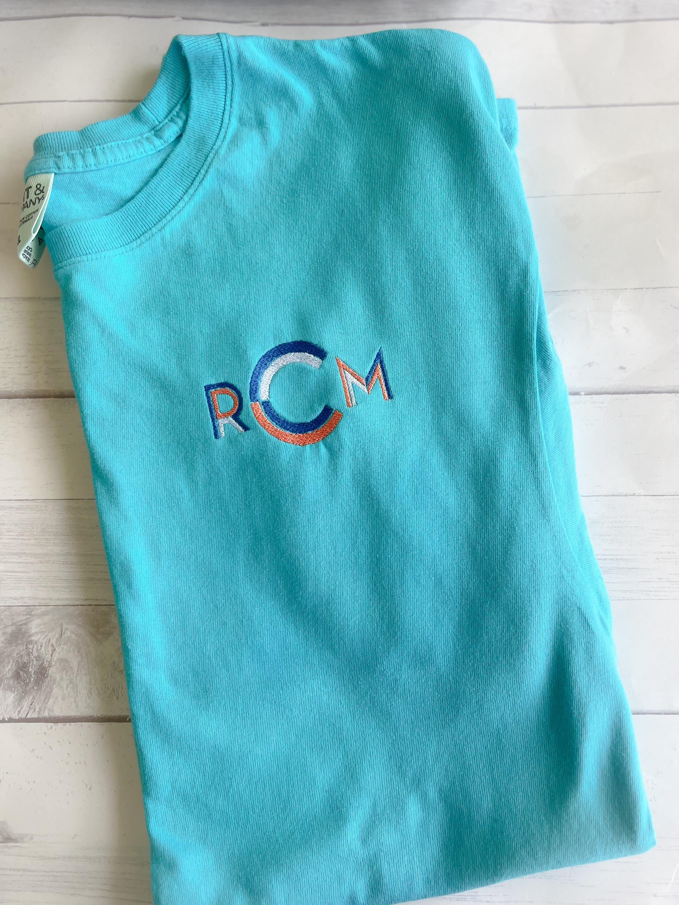 Monogram Comfort Colors Tee - Two-Tone Personalized Short Sleeve T-Shirt - Monogram Tee