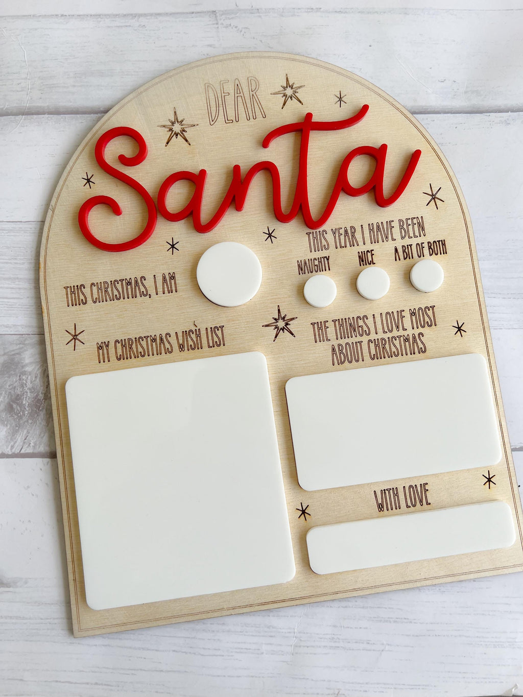 Dear Santa Sign, Letter to Santa, Christmas Photo Prop, Reusable Acrylic Sign, Picture Prop, Christmas Decor, Christmas Sign, Santa Letter