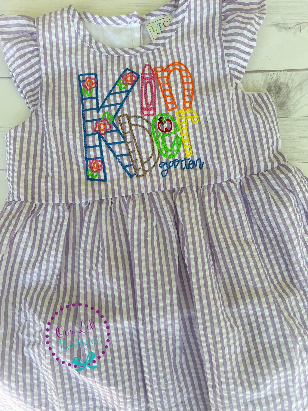 Embroidered Seersucker School Dress or Shirt: Back to School