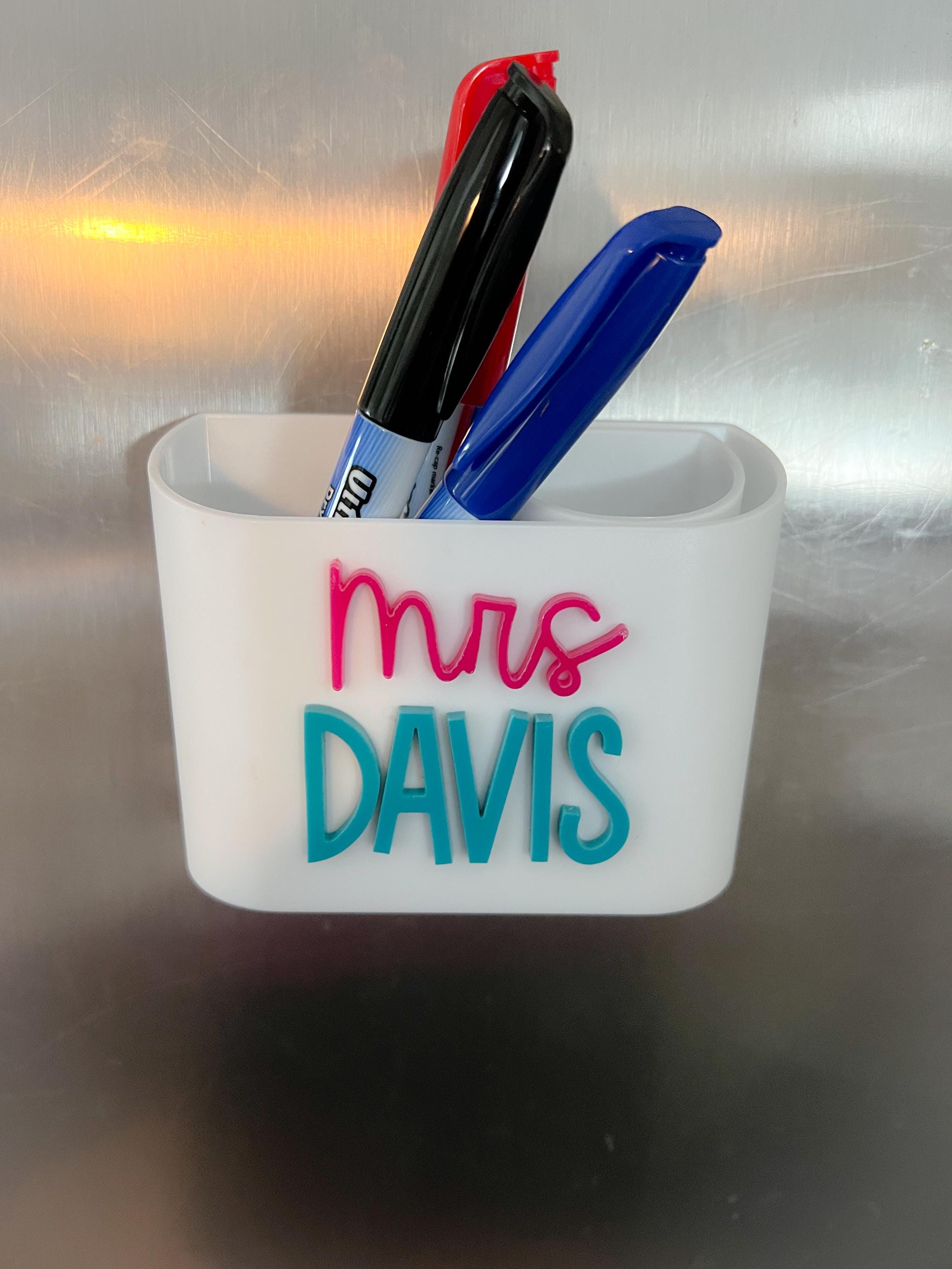 Personalized Supply Holder - Dry Erase Marker Holder - Marker Storage - Magnetic - Classroom Decor