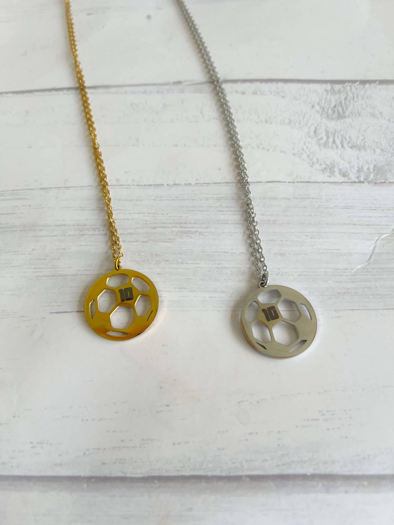 Soccer Necklace - Personalized Necklace - Metal Necklace - Gifts for Mom - Mothers Day Gift - Monogram Gift - Soccer Gift - Gift for Her