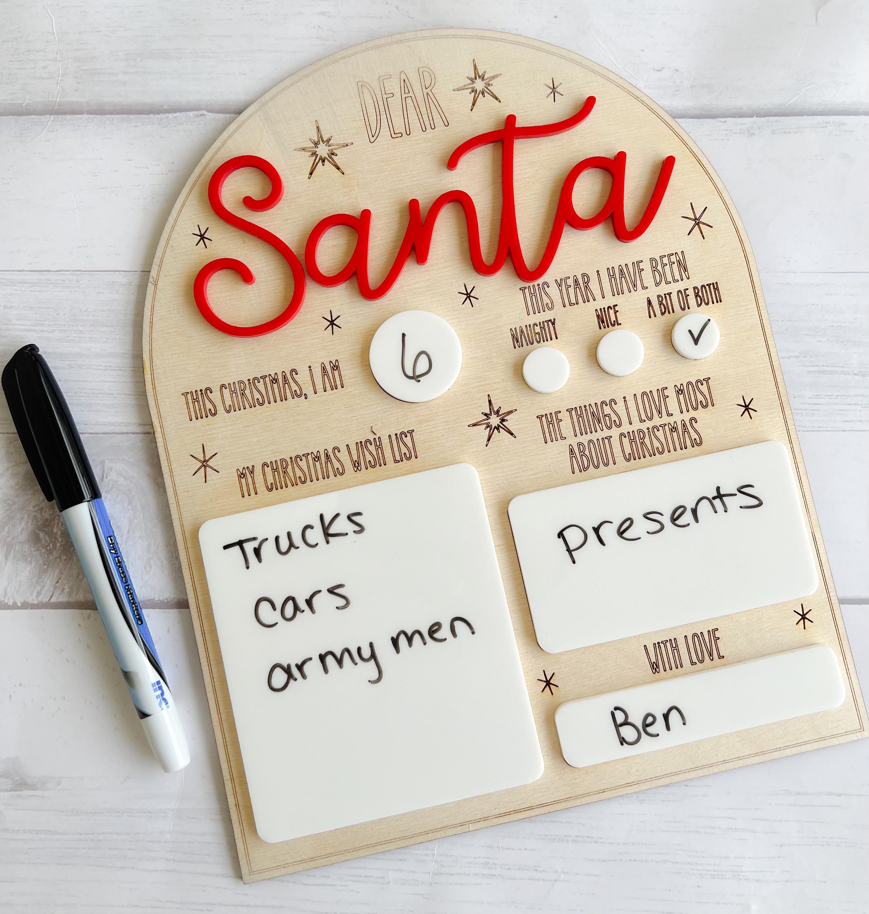 Dear Santa Sign, Letter to Santa, Christmas Photo Prop, Reusable Acrylic Sign, Picture Prop, Christmas Decor, Christmas Sign, Santa Letter