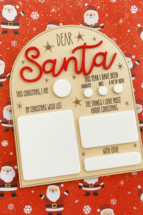 Dear Santa Sign, Letter to Santa, Christmas Photo Prop, Reusable Acrylic Sign, Picture Prop, Christmas Decor, Christmas Sign, Santa Letter