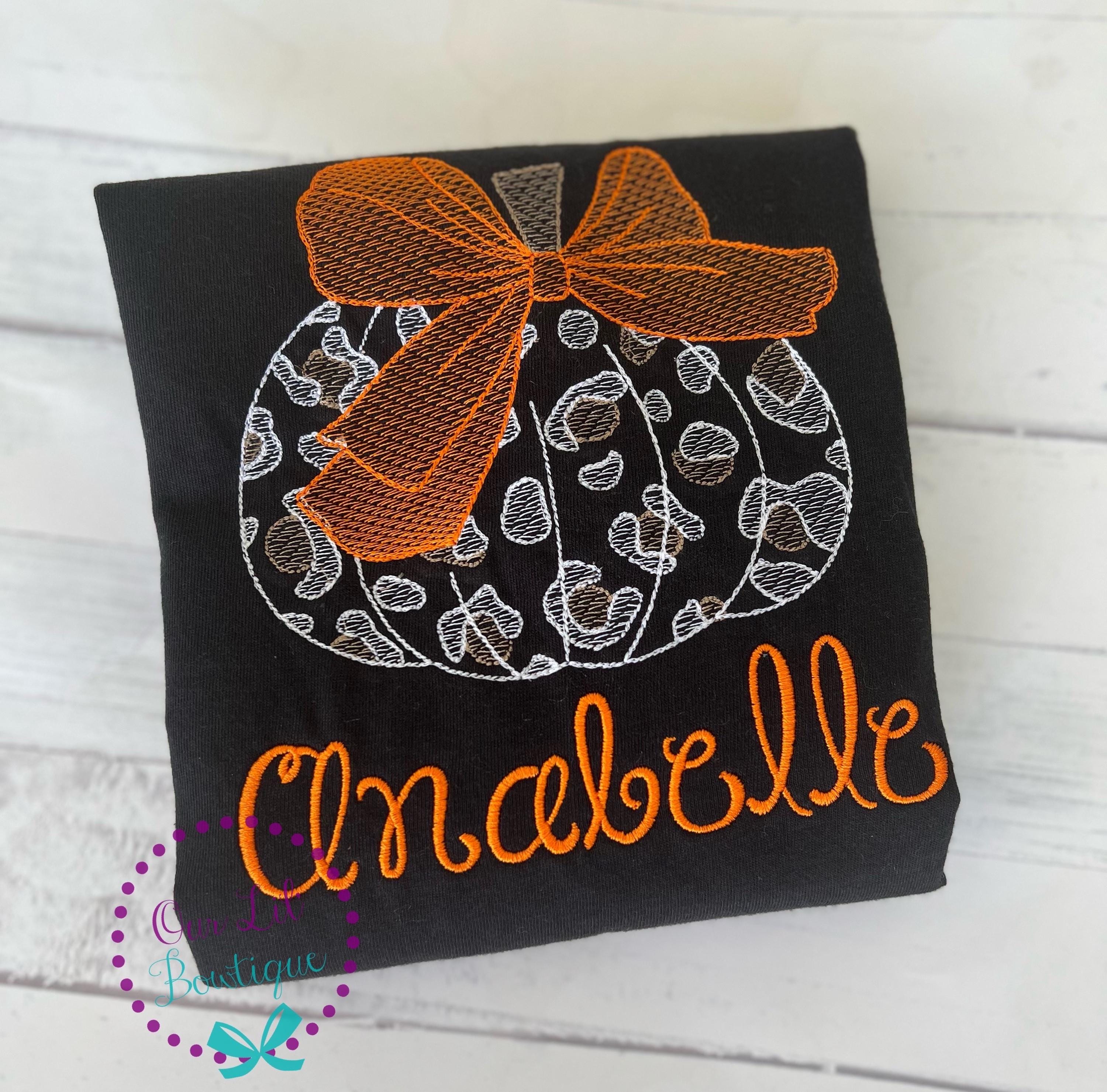 Personalized Leopard Pumpkin Shirt: Girls Birthday Applique Top