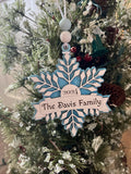 Snowflake Ornament - Christmas Ornament - Snowflake Family Ornament - Gift for Her - Snowflake Gift