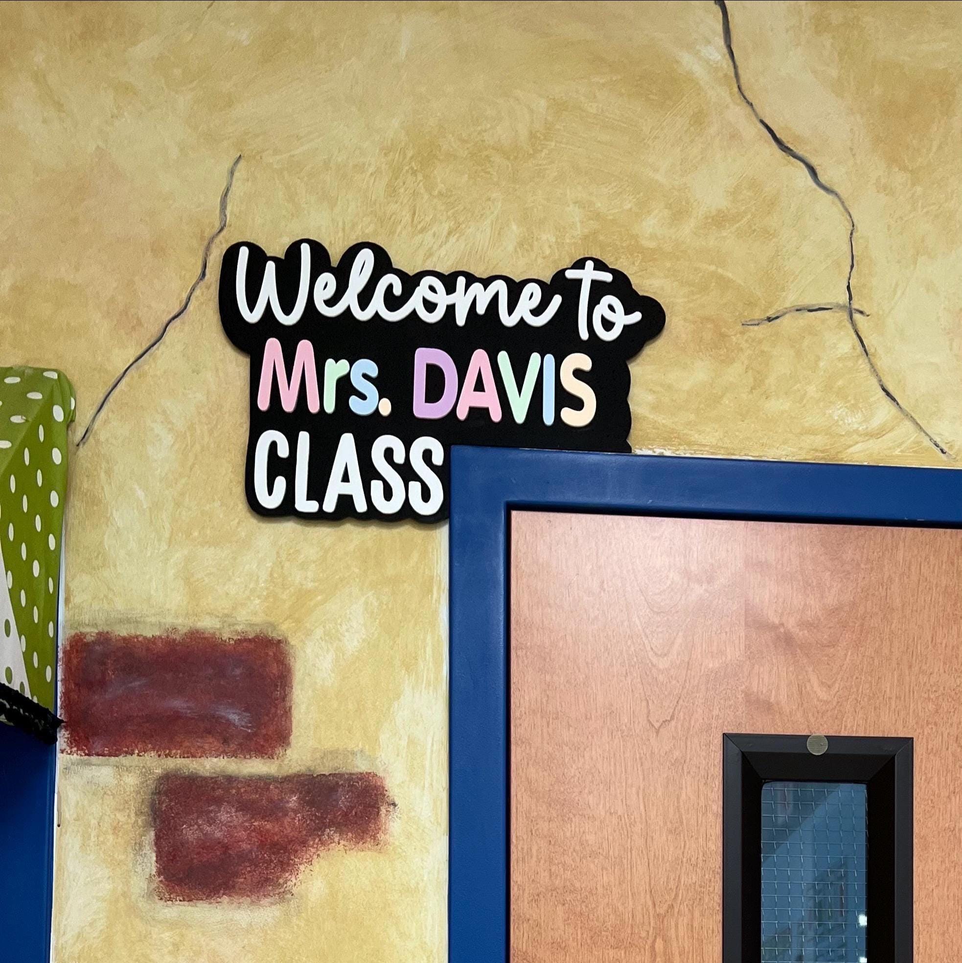 Teacher Door Sign - Corner Door Sign - Acrylic Door Sign - Classroom Sign - Classroom - Personalized Teacher Doorframe Sign -Classroom Decor