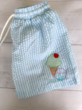 Ice Cream Bathing Suit - Seersucker Monogrammed Swim Trunks - Boys Monogrammed Bathing Suit - Bathing Suit - Boys Bathing Suit - Trunk