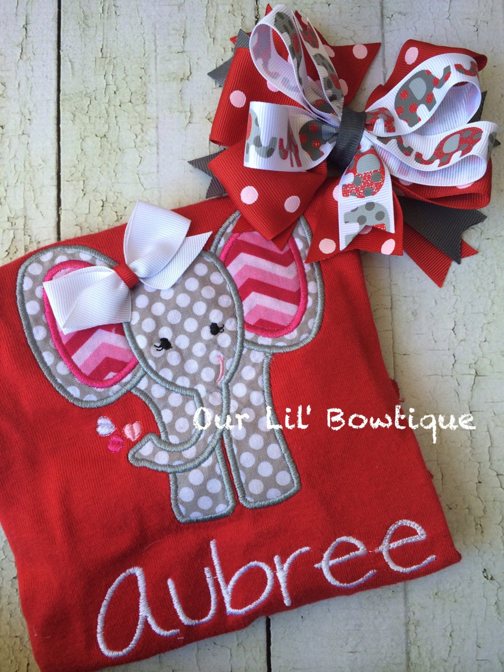 Personalized Valentine's Day Shirt: Appliqué Elephant Shirt