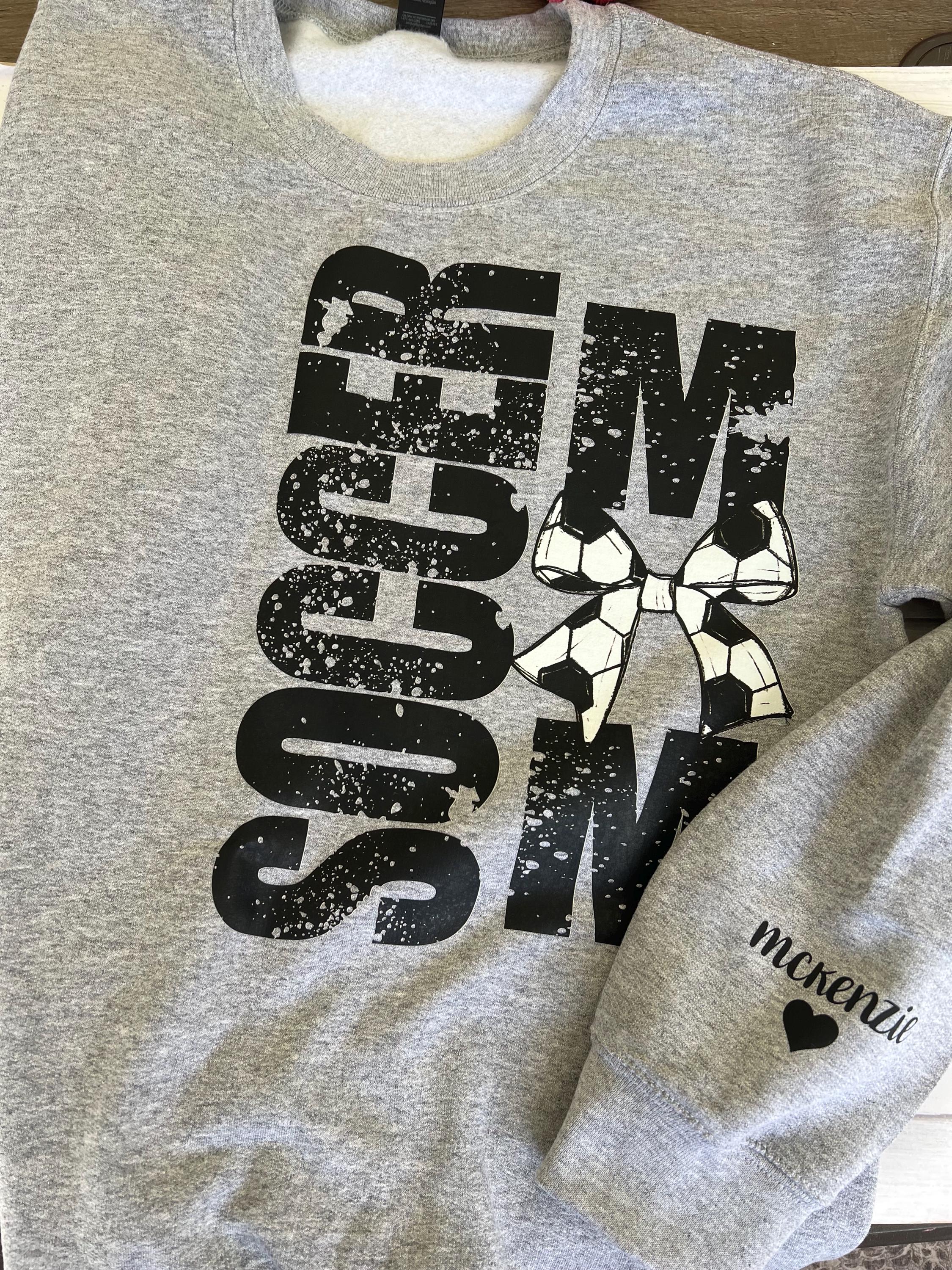 Personalized Soccer Mom Sweatshirt: Custom Team Colors, Player Name Sleeve