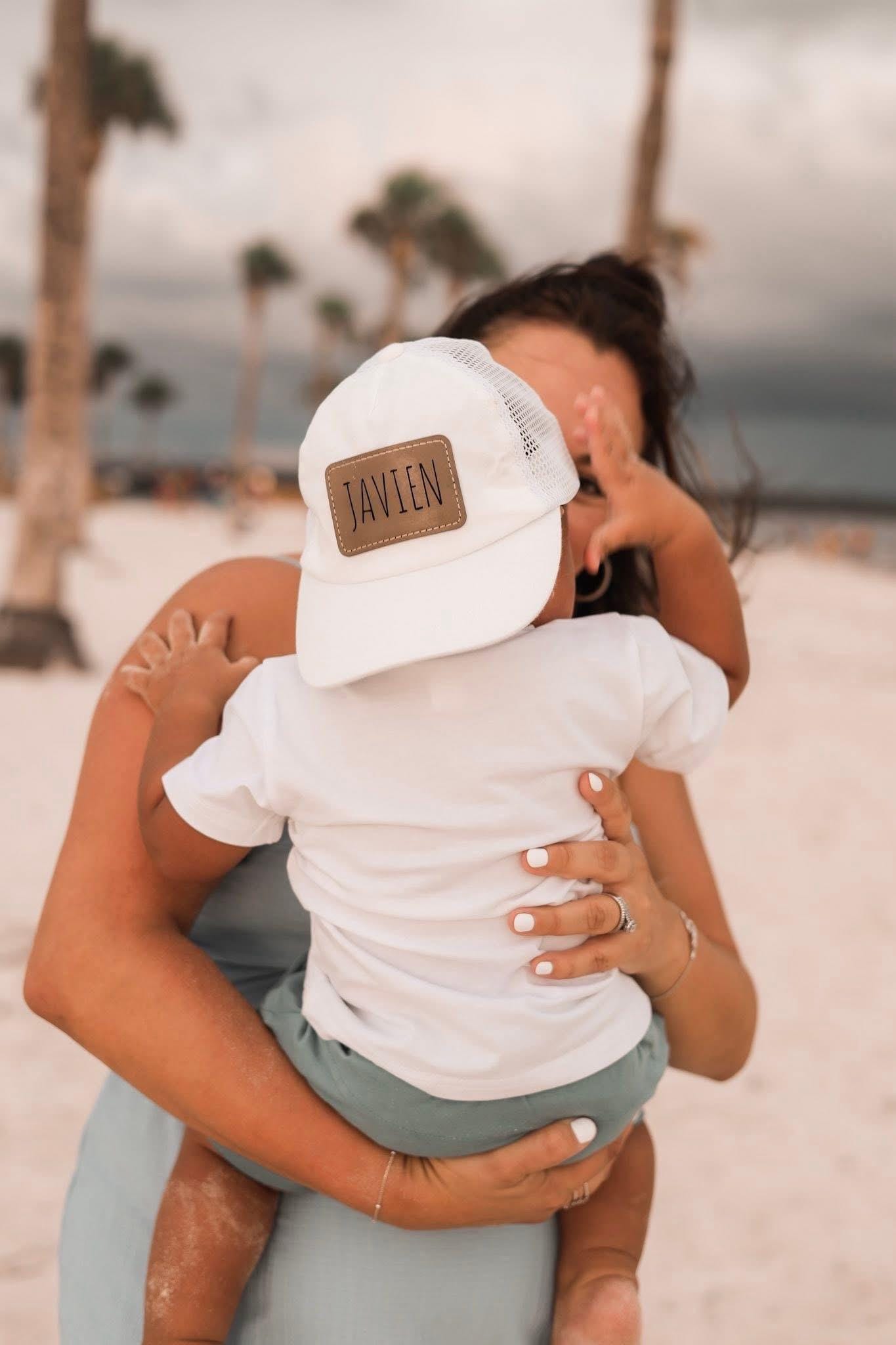 Kids Hat - Toddler Hat - Personalized Hat - Birthday Hat - Baseball Cap - Leather Patch