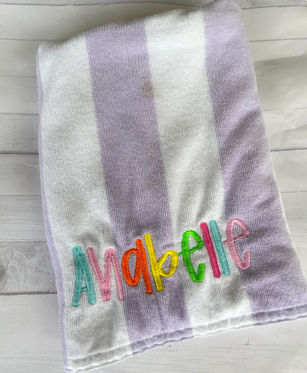 Personalized Beach Towel: Embroidered Monogram, 100% Cotton