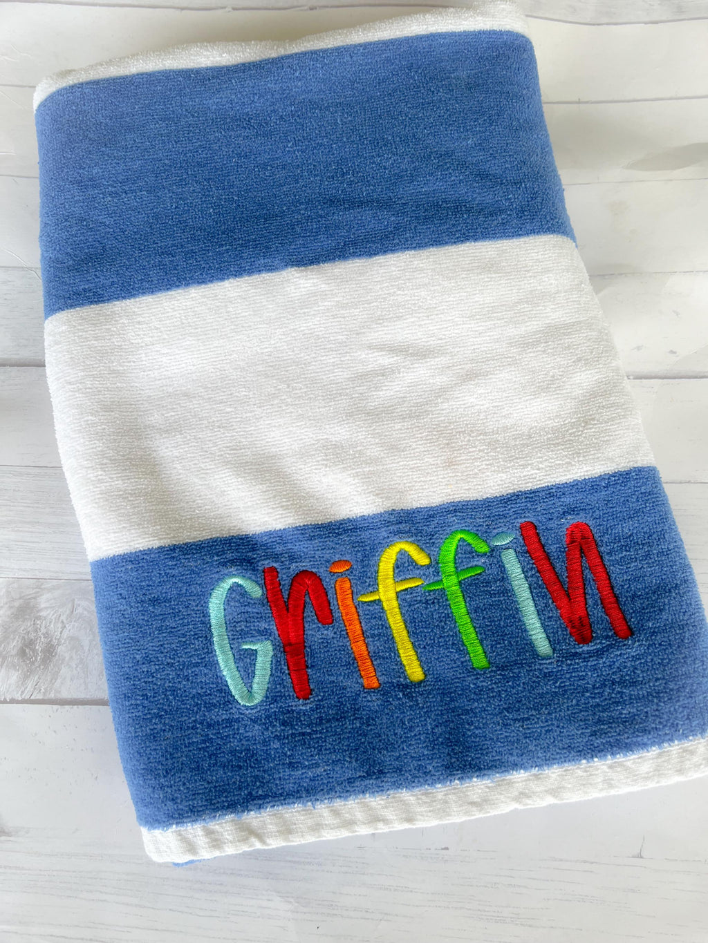 Personalized Beach Towel: Embroidered Monogram, 100% Cotton