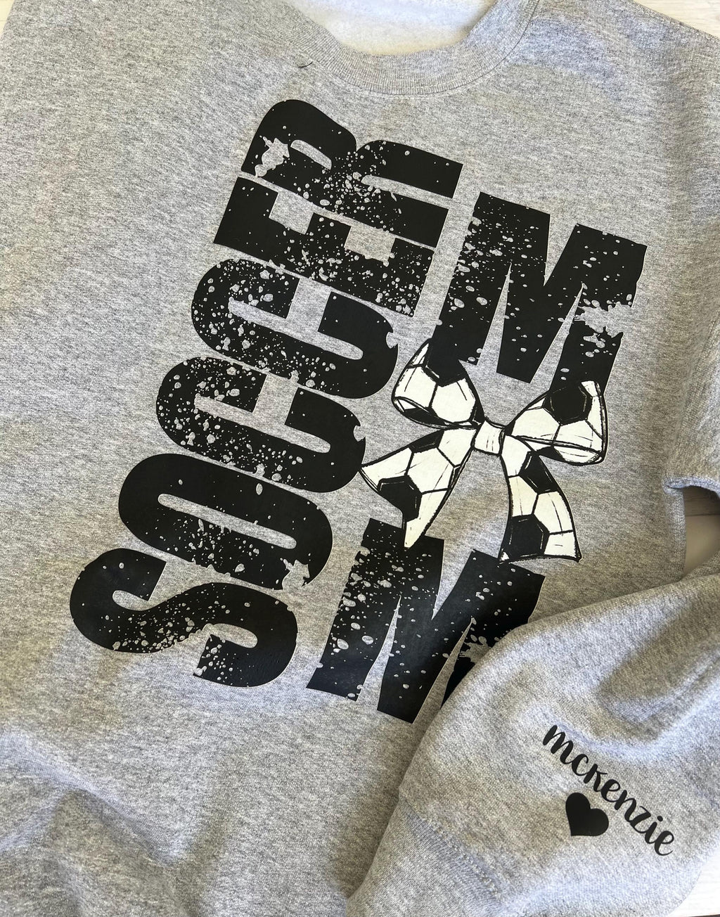 Personalized Soccer Mom Sweatshirt: Custom Team Colors, Player Name Sleeve