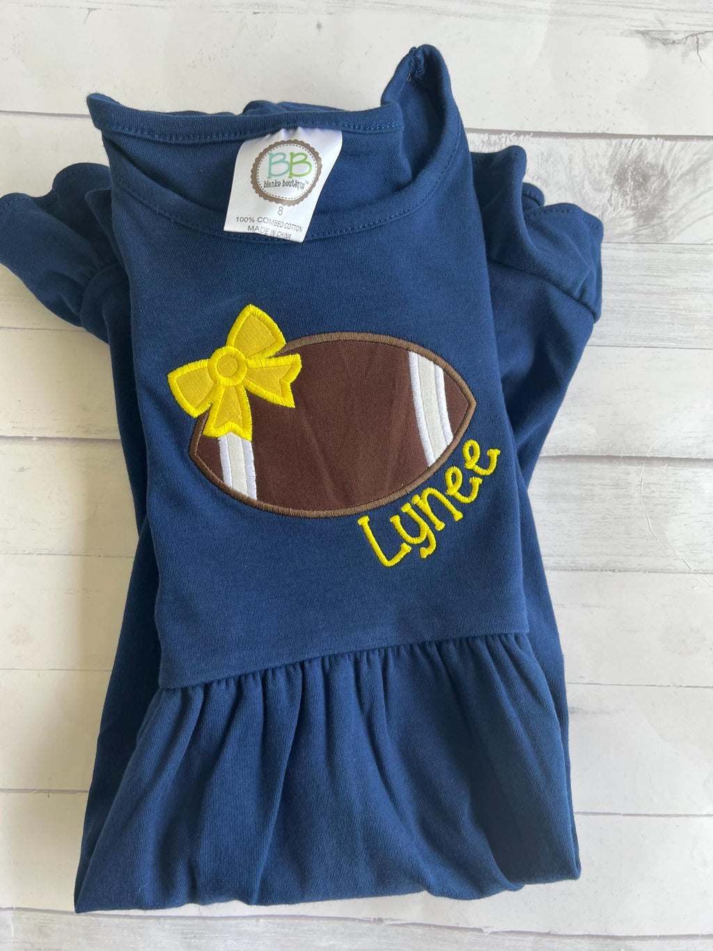 Football Dress - Girls Football Dress - Team Spirit Dress - Football Outfit - Football Bow - Cheerleading Outfit - Football Birthday Dress