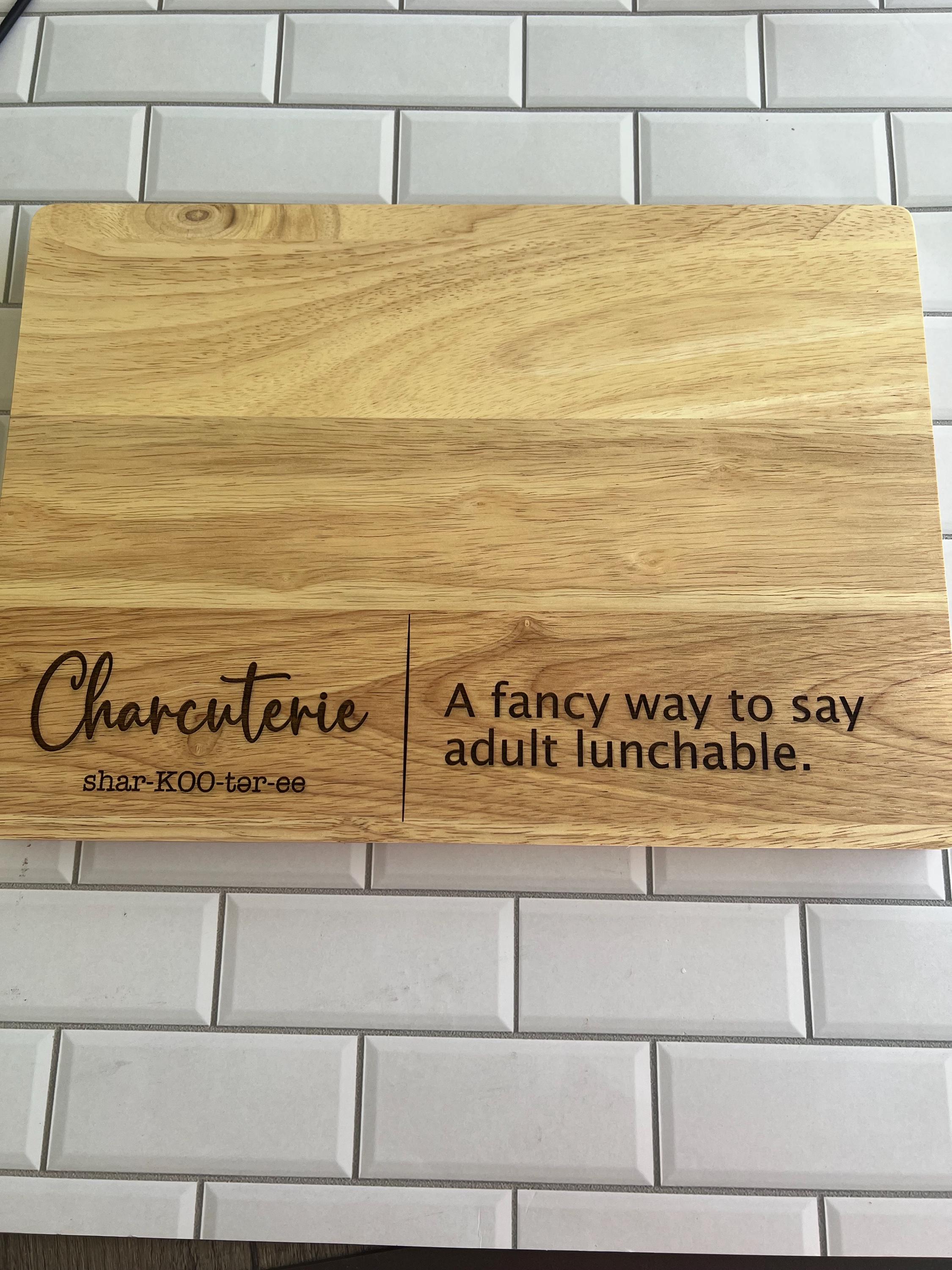 Charcuterie Board - Large Cutting Board - Shar-KOO-tar-ee - Board - Laser Engraved Cutting Board - Housewarming Gift -Gift