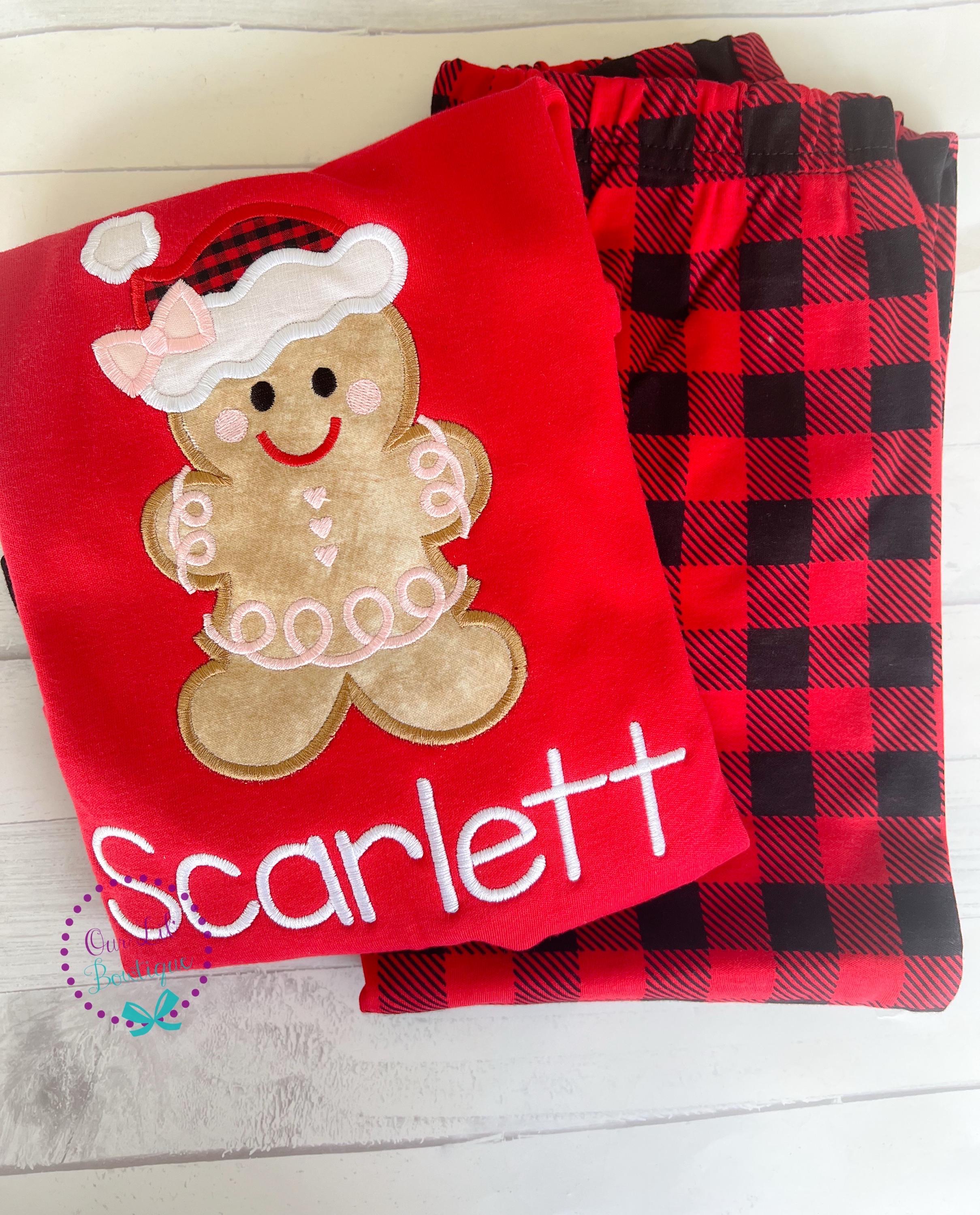 PRE-ORDER Gingerbread Pajamas - Christmas PJs- Pajamas- Personalized Christmas PJs - Christmas Gingerbread- Matching Christmas Pajamas