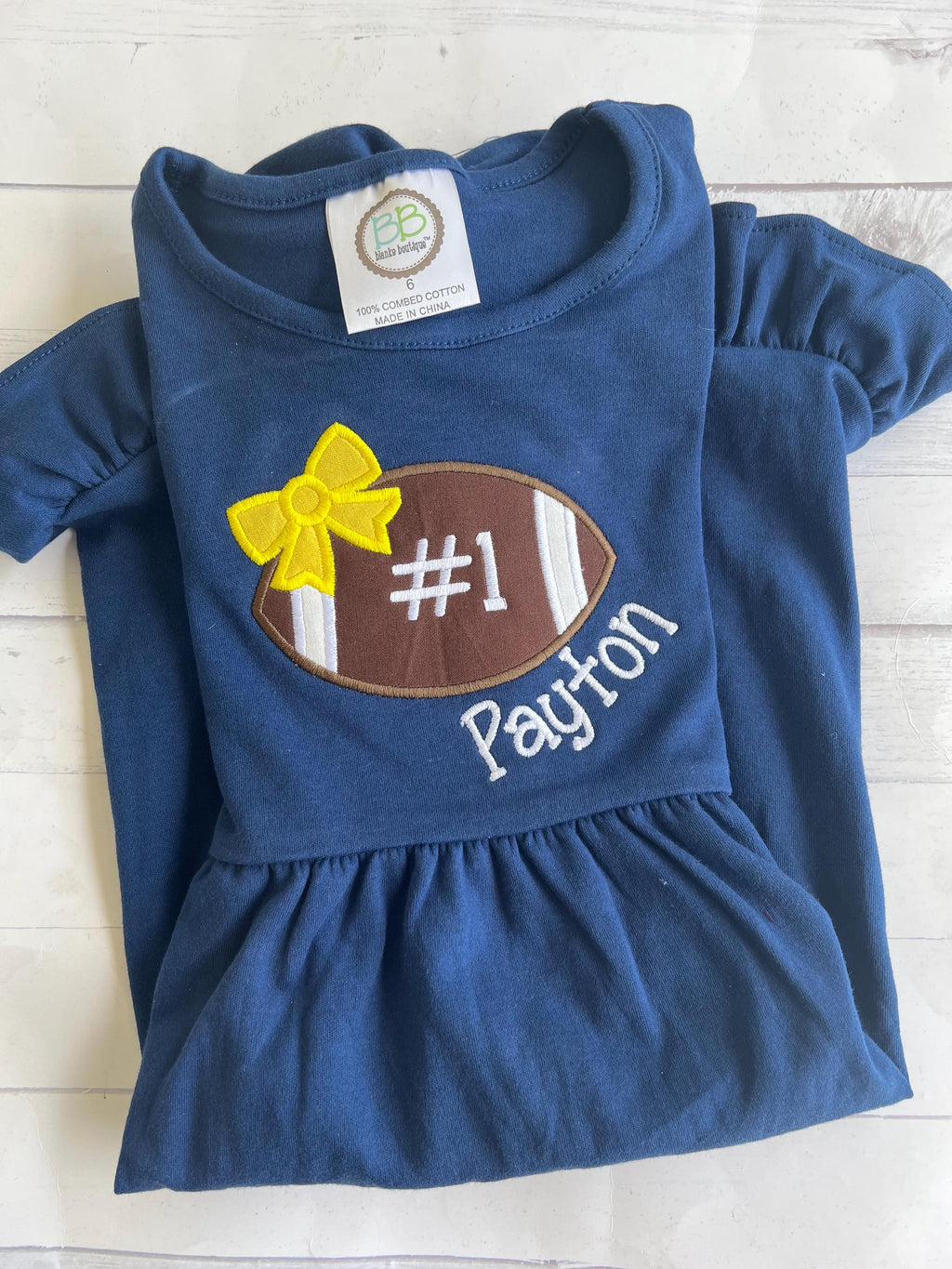 Football Dress - Girls Football Dress - Team Spirit Dress - Football Outfit - Football Bow - Cheerleading Outfit - Football Birthday Dress