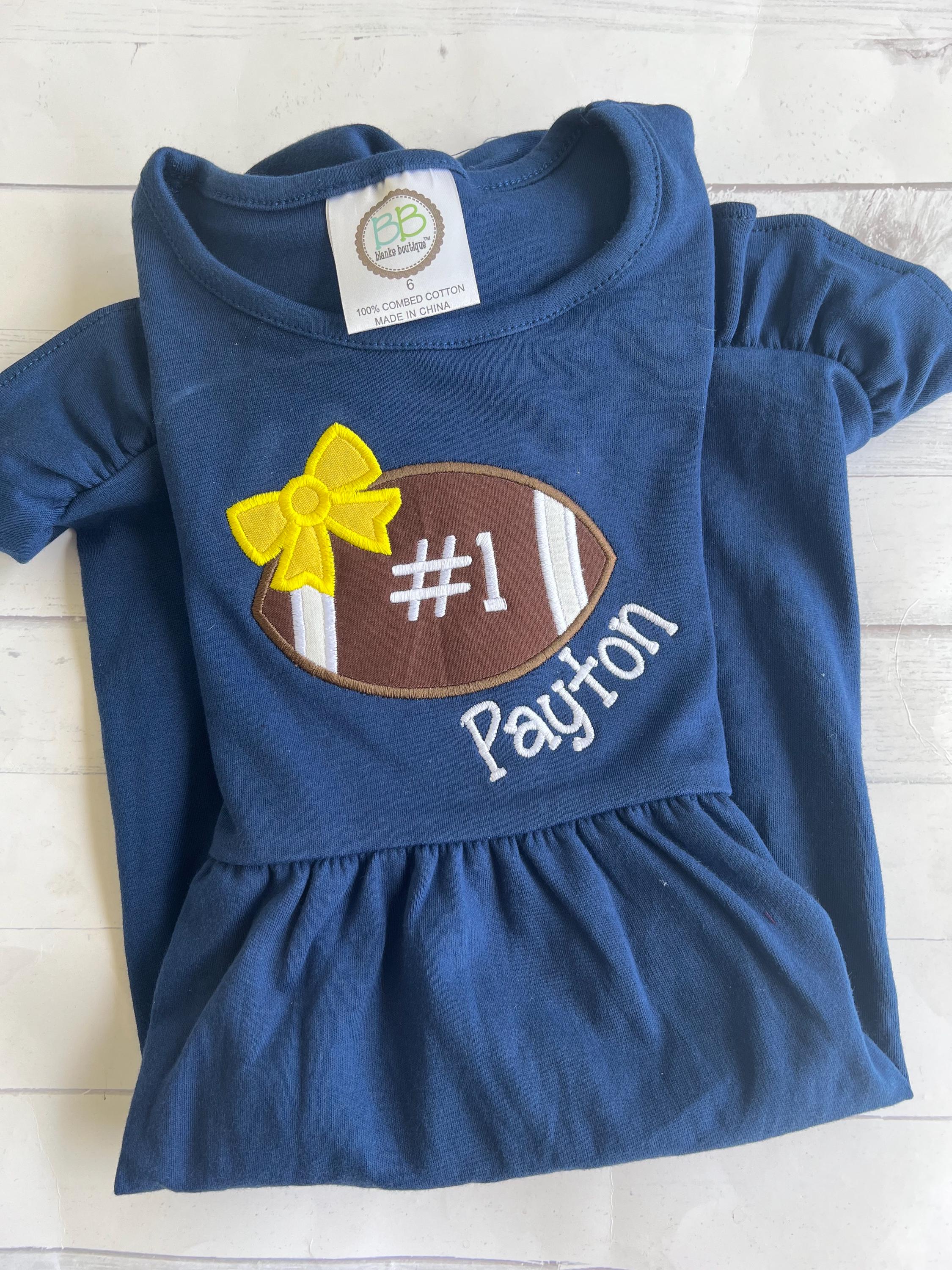 Football Dress - Girls Football Dress - Team Spirit Dress - Football Outfit - Football Bow - Cheerleading Outfit - Football Birthday Dress