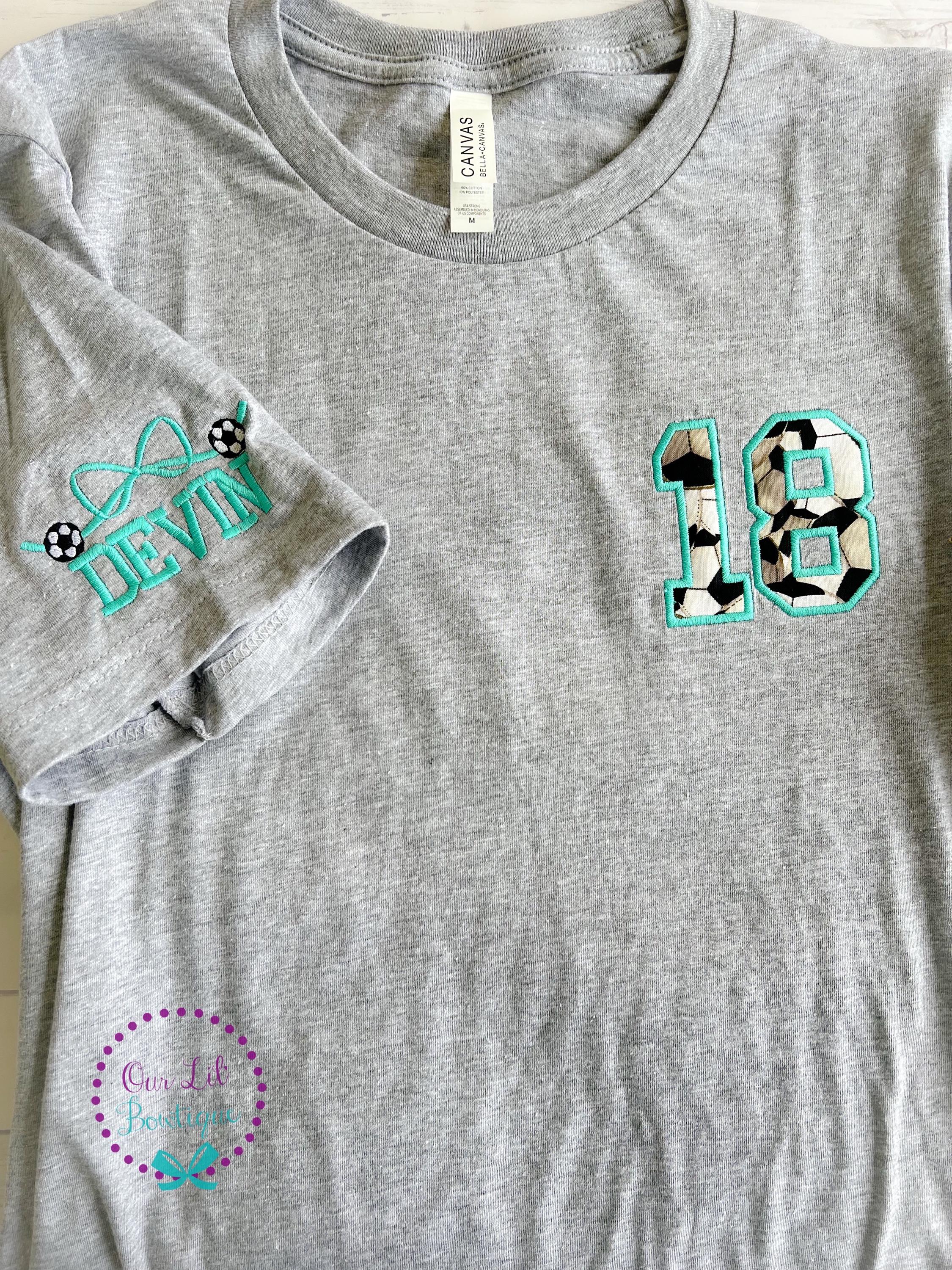 Personalized Football Monogram Tee: Personalized Women's T-Shirt