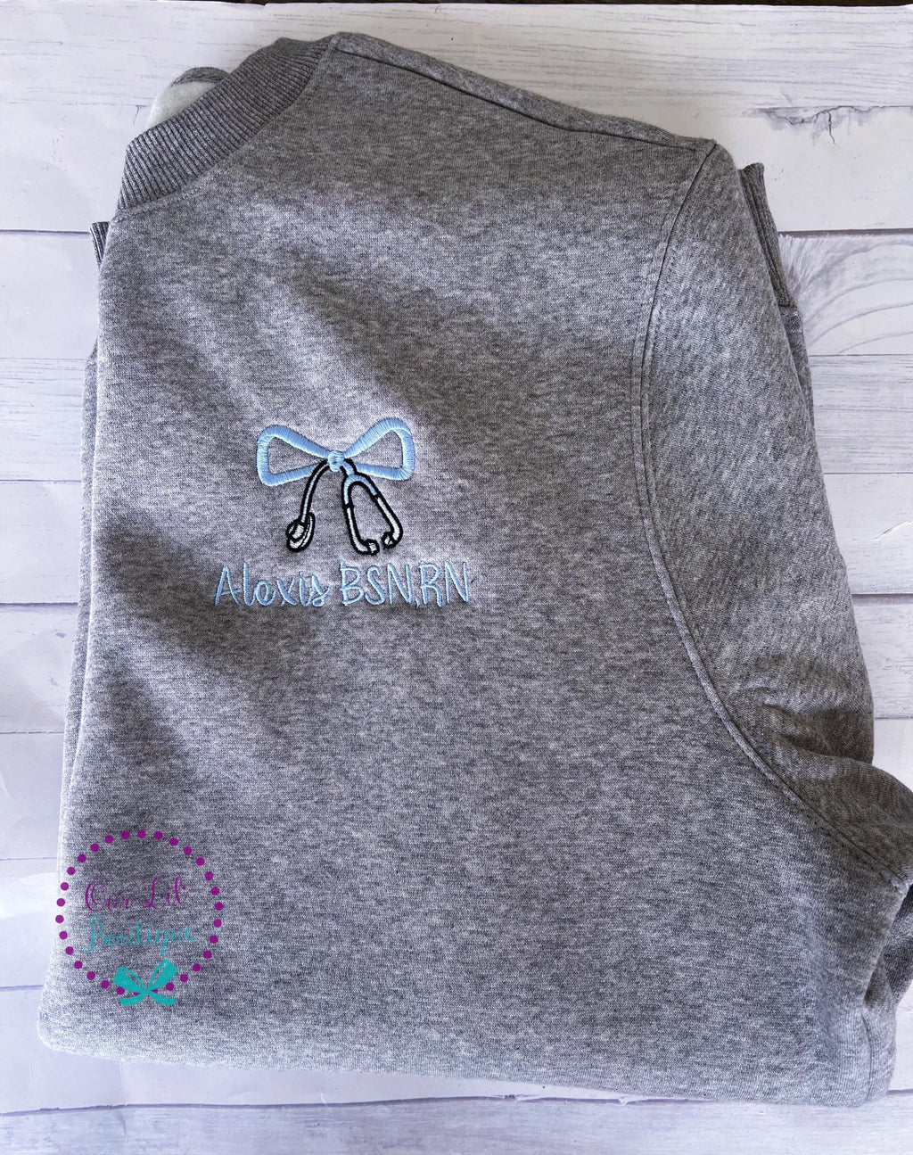 Nurse Monogram Sweatshirt - Personalized Sweatshirt - Stethescope Sweatshirt