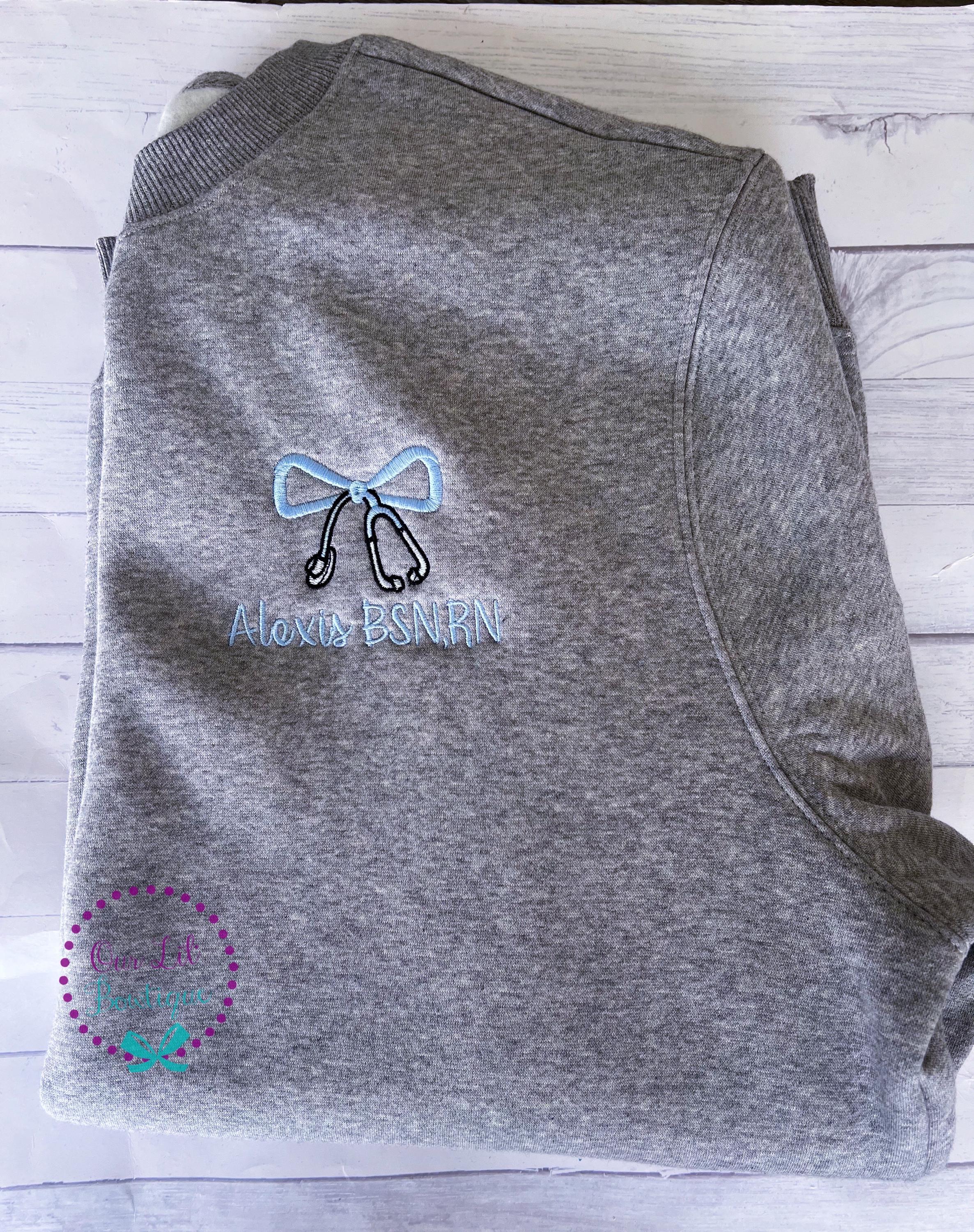 Nurse Monogram Sweatshirt - Personalized Sweatshirt - Stethescope Sweatshirt