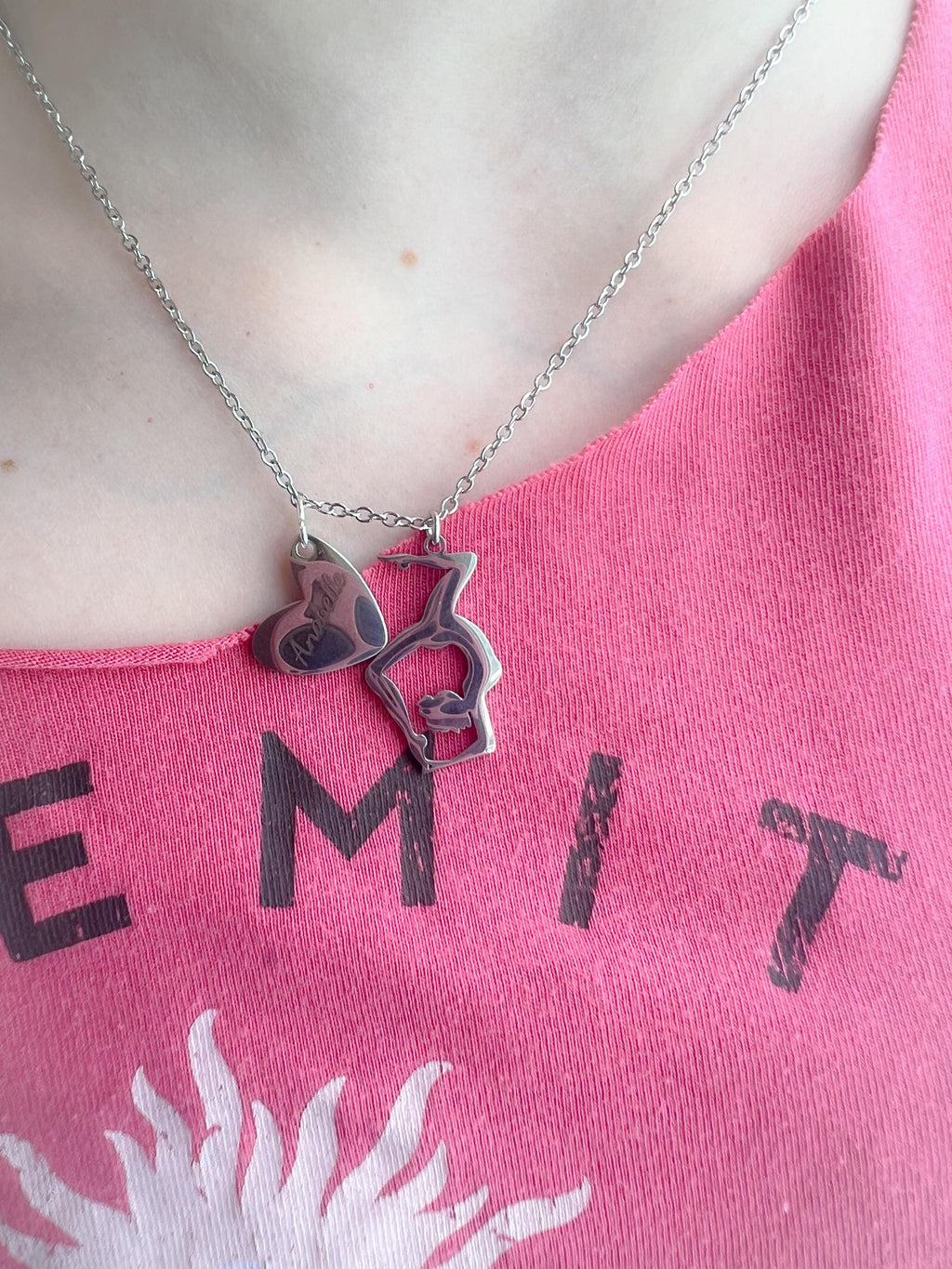 Gymnastics Necklace - Personalized Necklace - Metal Necklace - Gifts for Mom - Mothers Day Gift - Monogram Gift - Gymnastics Gift