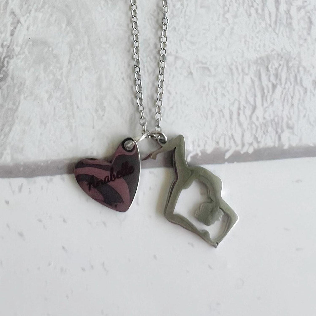 Gymnastics Necklace - Personalized Necklace - Metal Necklace - Gifts for Mom - Mothers Day Gift - Monogram Gift - Gymnastics Gift