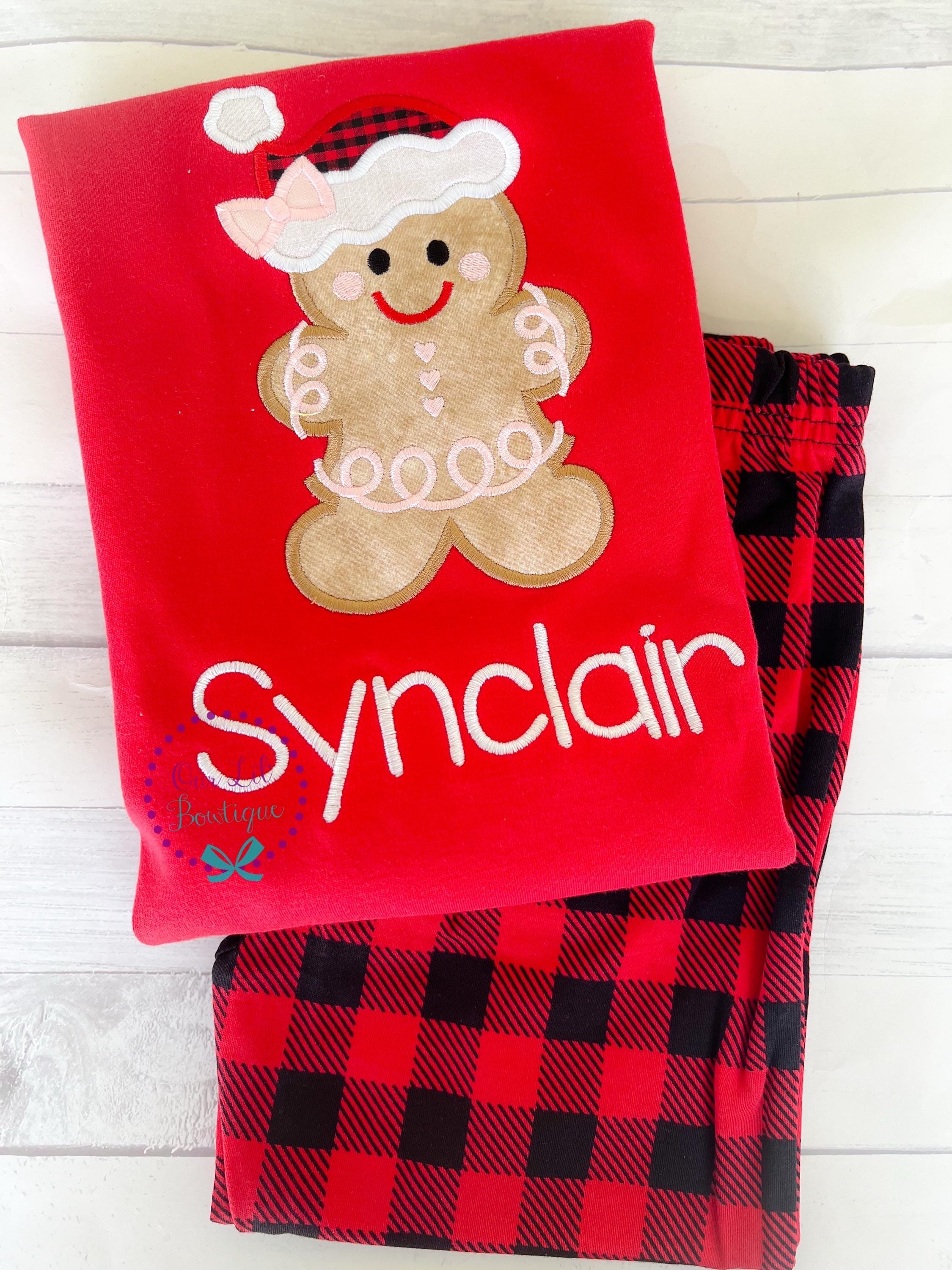 PRE-ORDER Gingerbread Pajamas - Christmas PJs- Pajamas- Personalized Christmas PJs - Christmas Gingerbread- Matching Christmas Pajamas