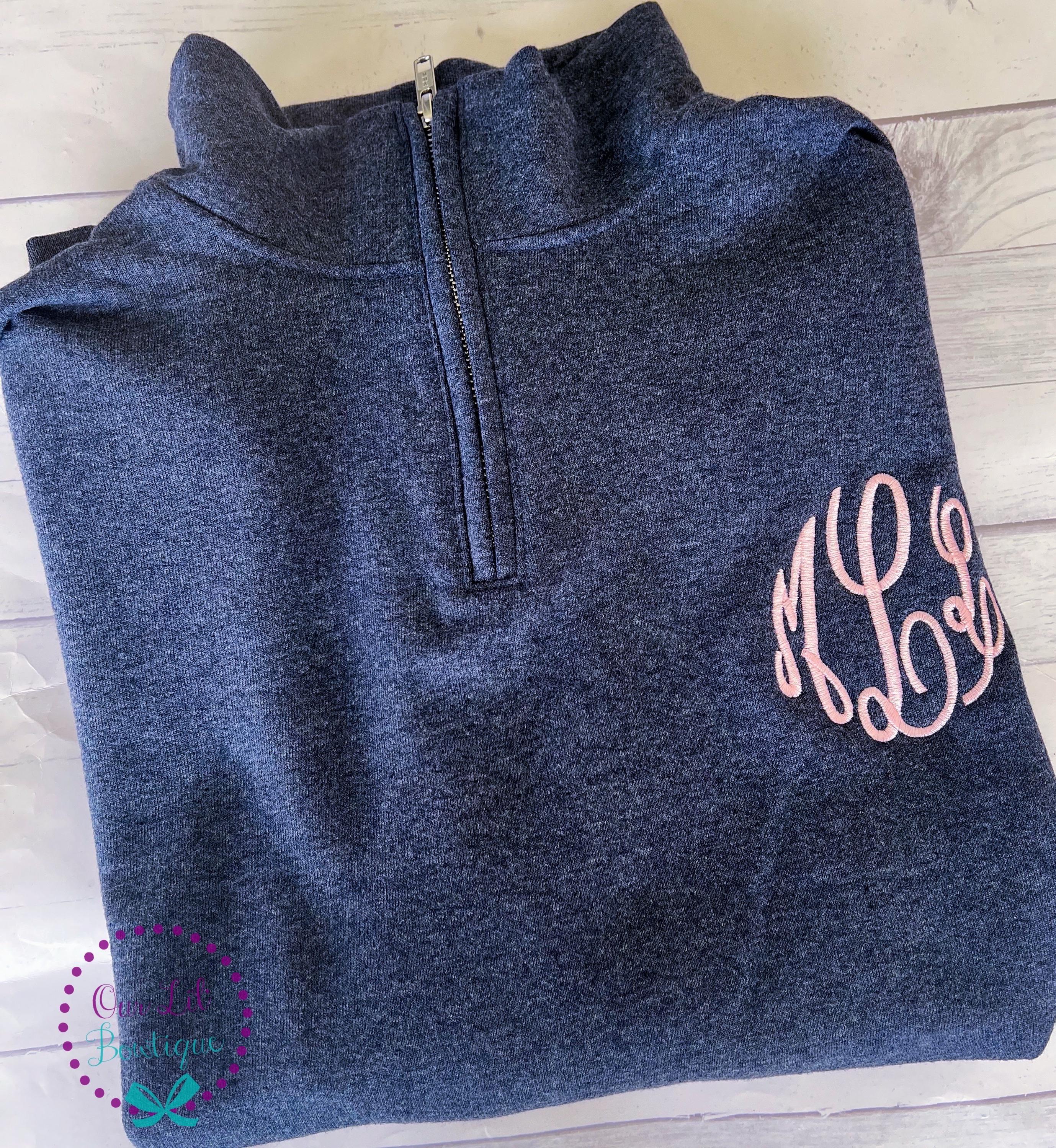 Women's Quarter Zip Monogrammed Sweatshirt - Lightweight Sweatshirt - Monogrammed Sweatshirt - Bridesmaids - Vacation - Gift