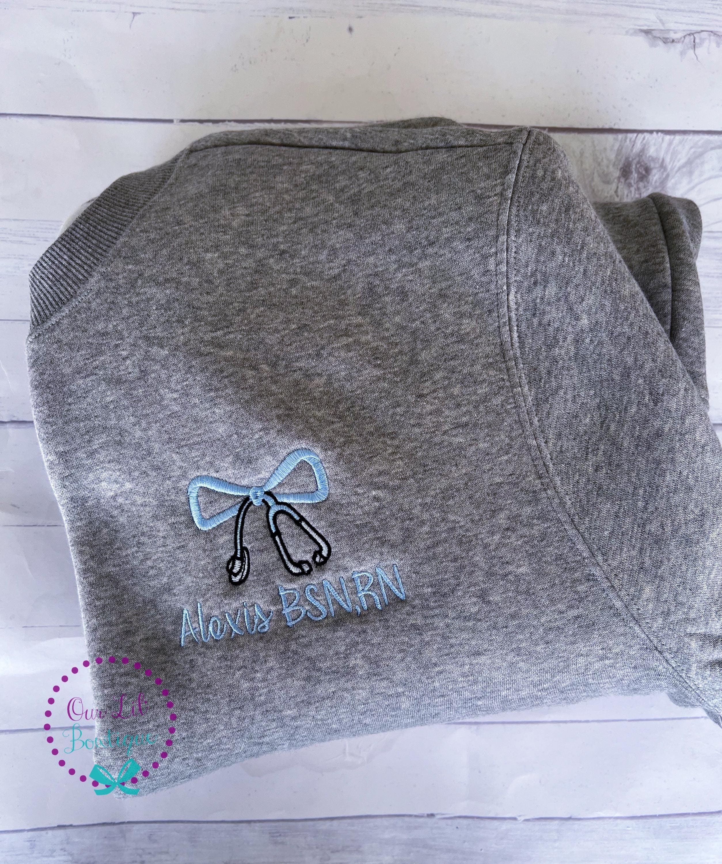 Nurse Monogram Sweatshirt - Personalized Sweatshirt - Stethescope Sweatshirt