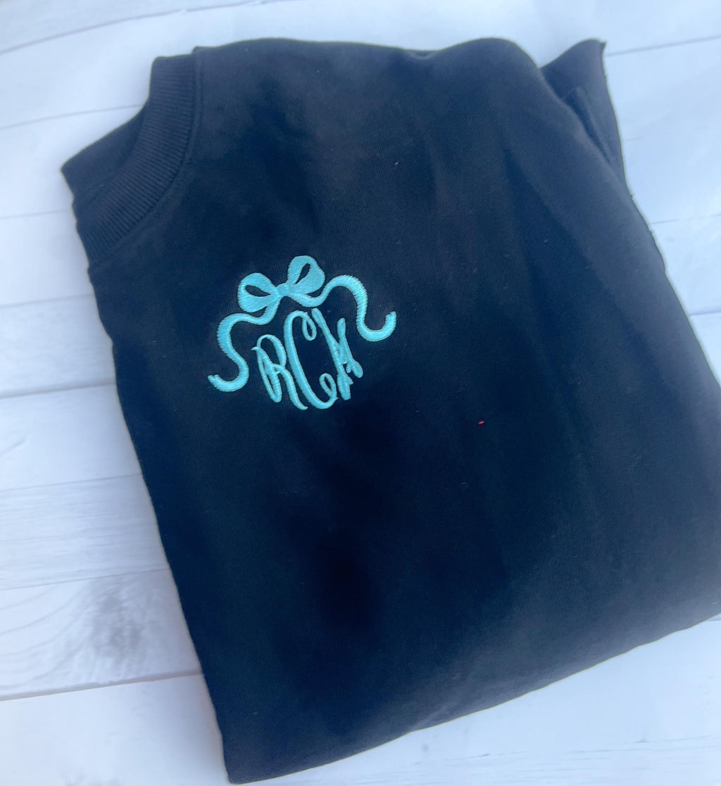 Bow Monogram Sweatshirt - Personalized Initial Sweatshirt
