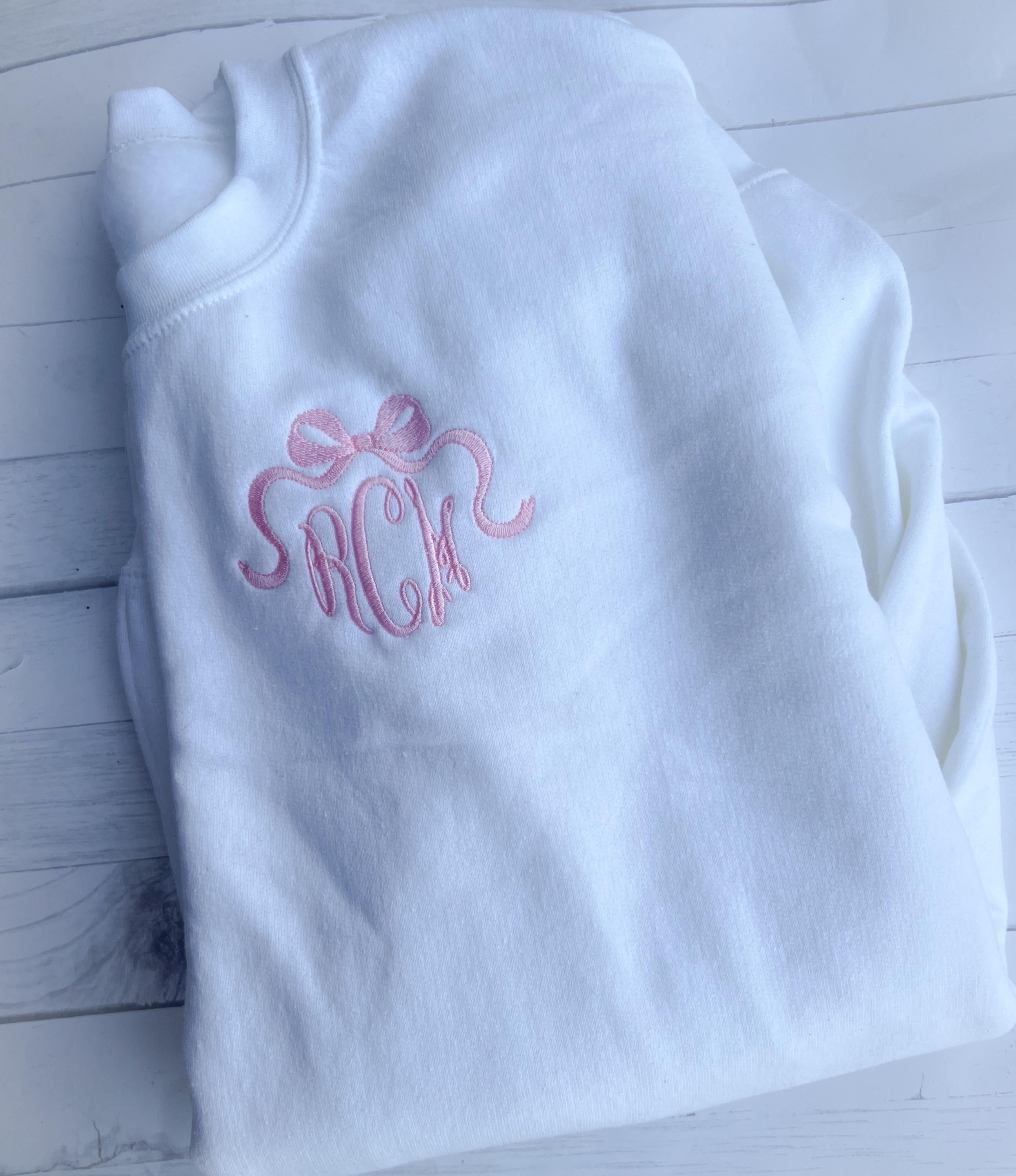 Bow Monogram Sweatshirt - Personalized Initial Sweatshirt
