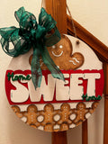 Gingerbread - Christmas Door Hanger - Door Hanger - Wall Decor - Holiday Decor - Personalized Decor - Gingerbread Door Hanger
