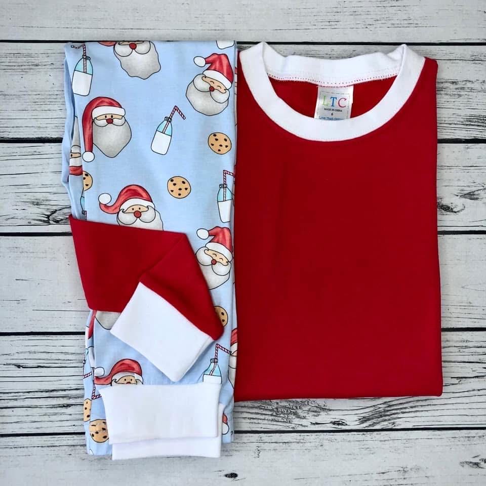 PRE-ORDER Santa Pajamas - Christmas Pajamas - Santa PJs-Girls Christmas Pajamas - Boys Christmas Pajamas - Santa Christmas - Matching PJS