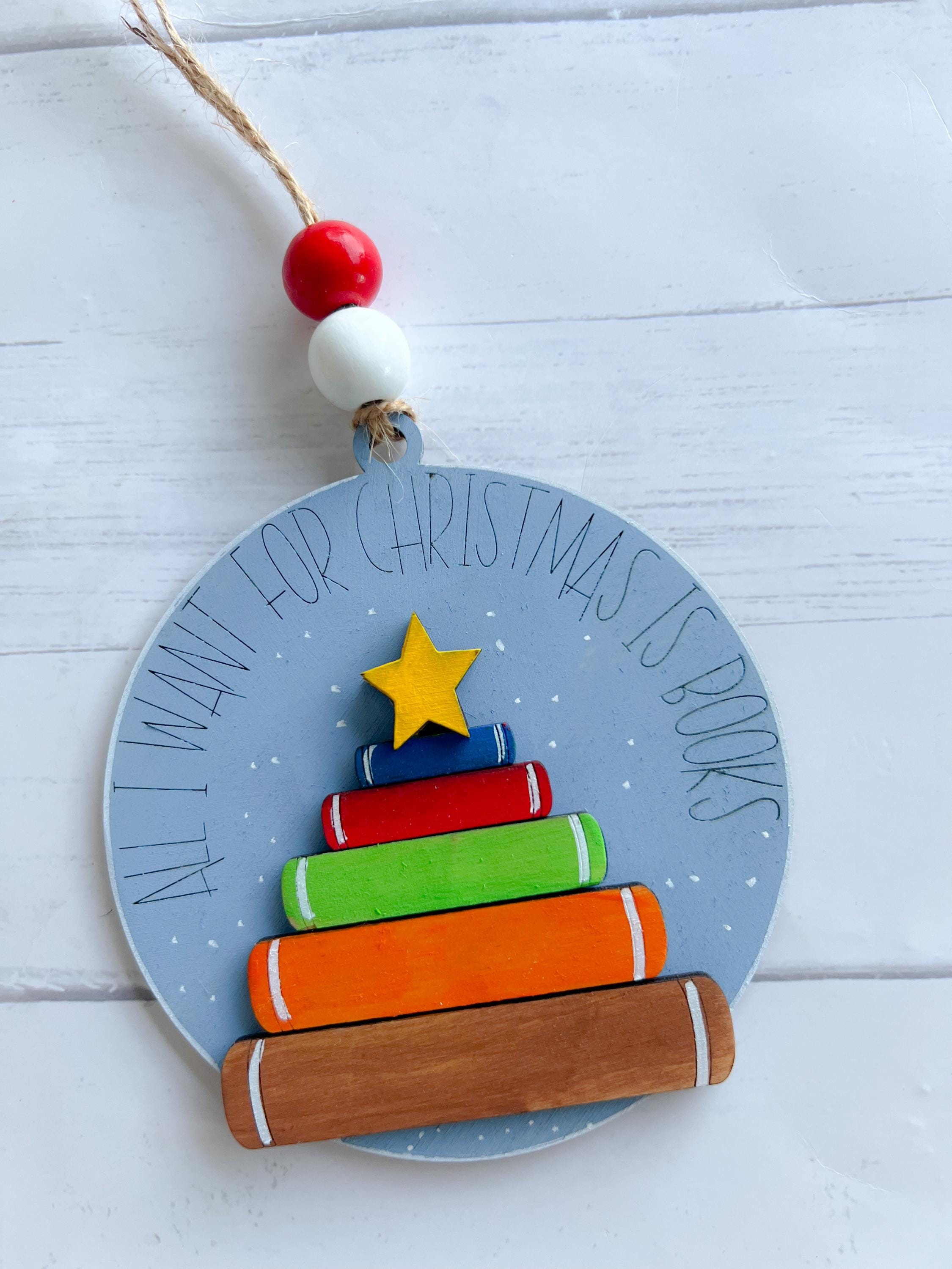 Christmas Ornament - Book Ornament - Book Lover Gift - Librarian Ornament - Book Club Gift
