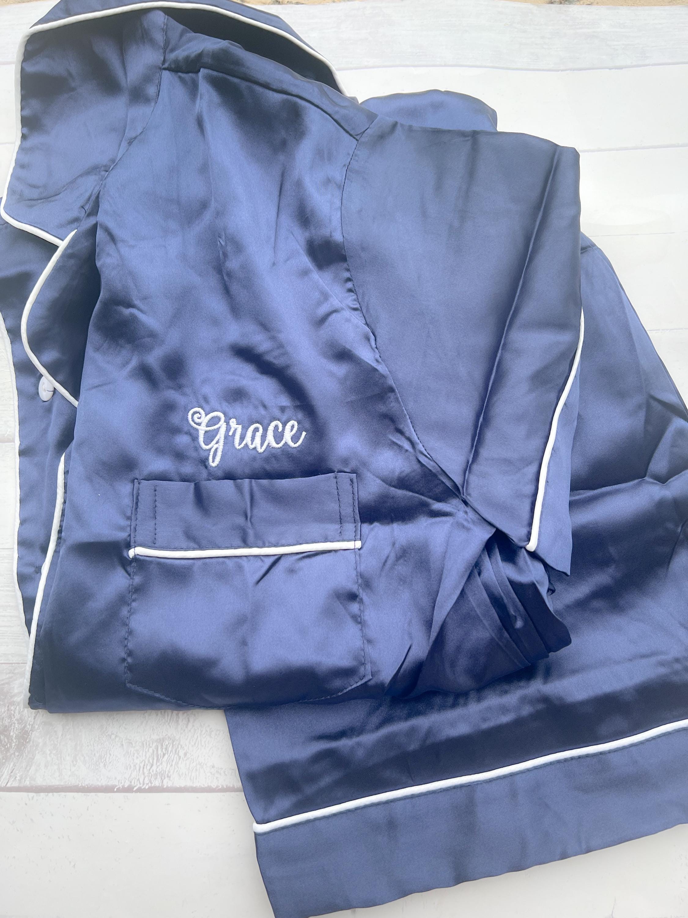 Personalized Pajamas - Silk Pajamas - Kids PJs - Birthday PJs- Personalized Birthday Shirt - Kids Pajamas