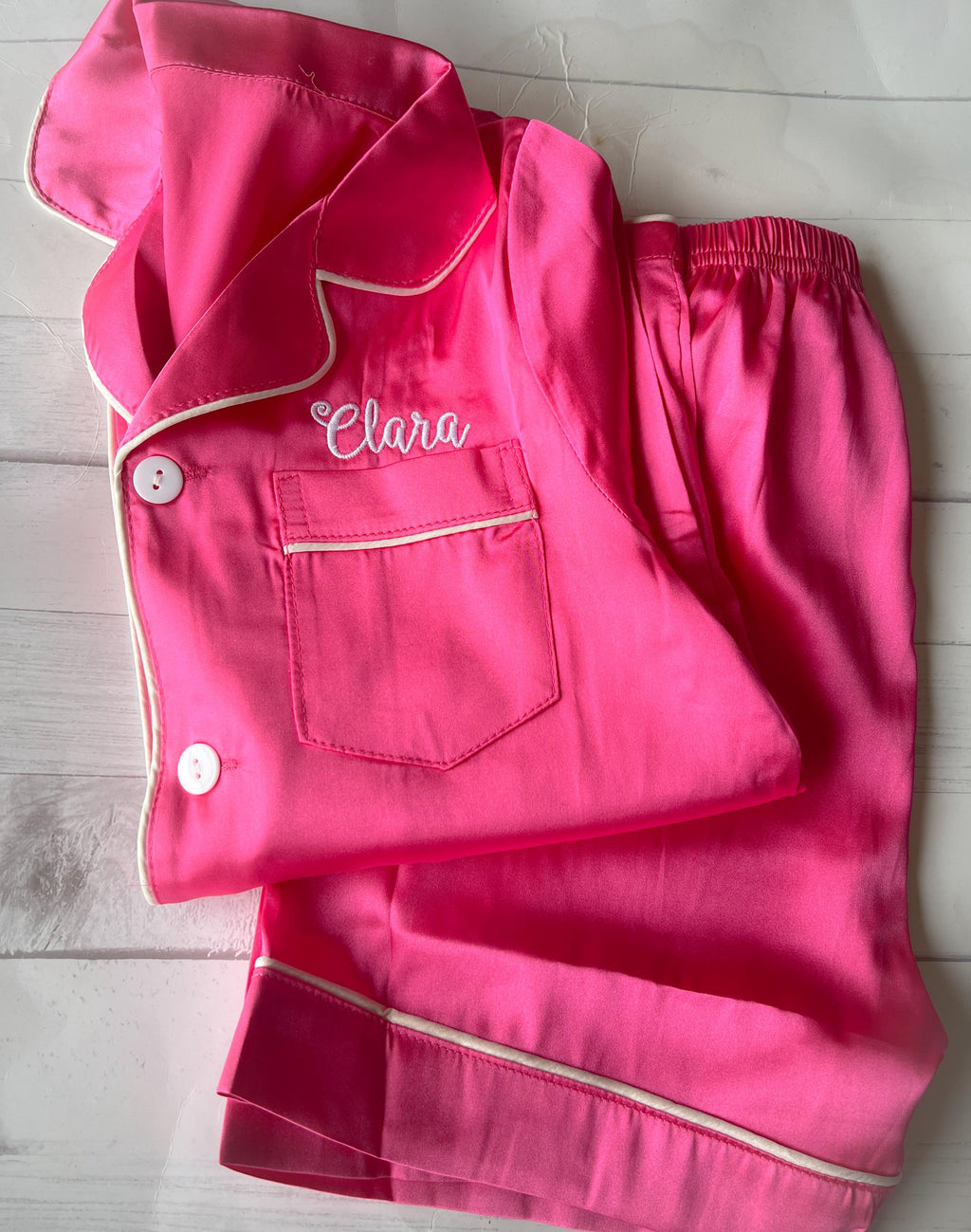 Monogram Pajamas - Personalized Pajamas - Silk Pajamas - Kids PJs - Birthday PJs- Personalized Birthday Shirt