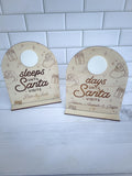 Sleeps Until Santa Comes - Christmas Countdown Sign - Countdown Sign - Write On Sign - Reusable - Personalized