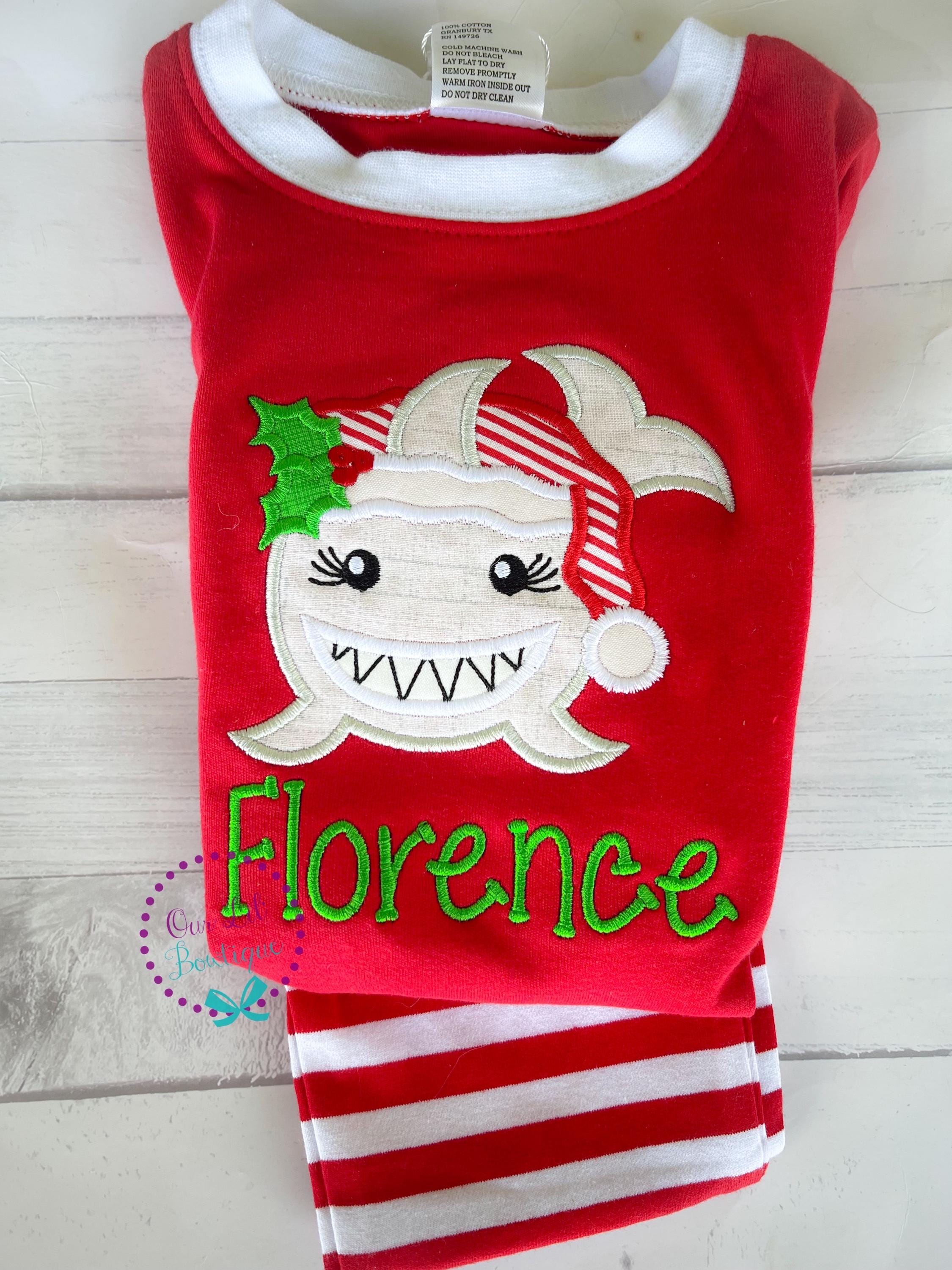 PRE-ORDER Shark Christmas - Christmas PJs- Pajamas- Personalized Christmas PJs - Christmas Shark - Matching Christmas Pajamas - Santa