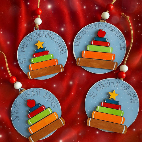 Christmas Ornament - Book Ornament - Book Lover Gift - Librarian Ornament - Book Club Gift