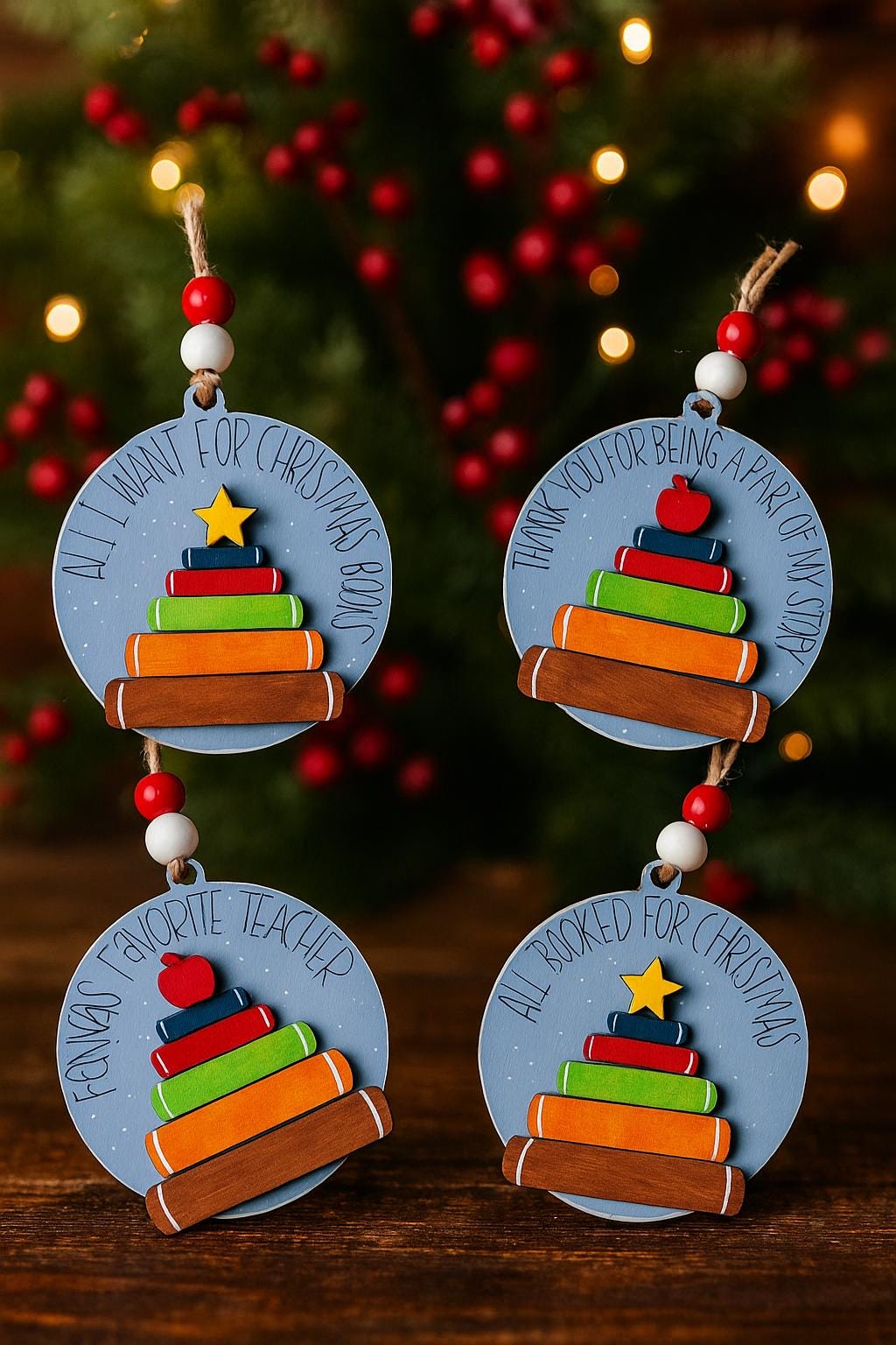 Christmas Ornament - Book Ornament - Book Lover Gift - Librarian Ornament - Book Club Gift