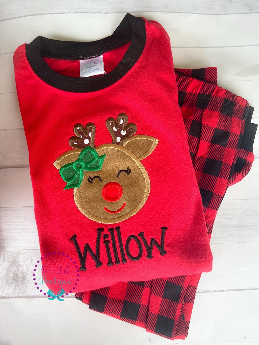 PRE-ORDER Reindeer Christmas Pajamas: Personalized Holiday PJs